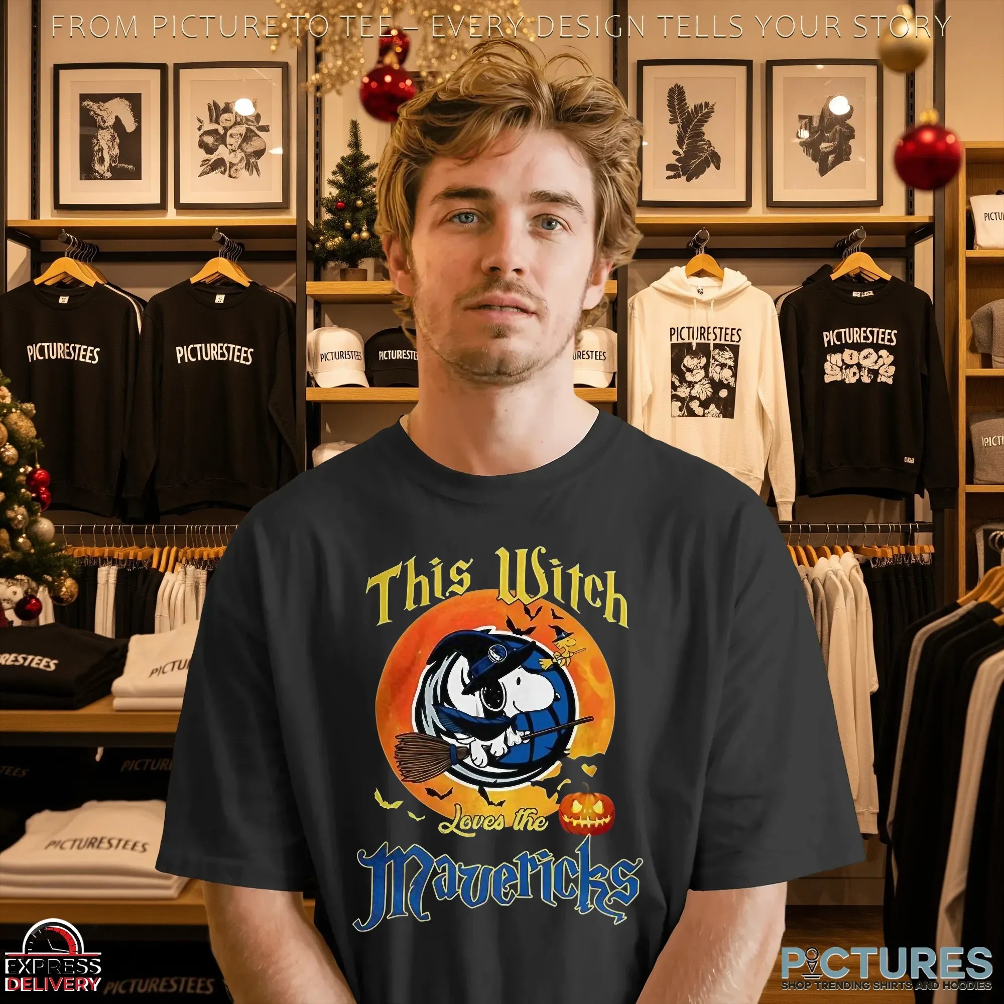 Snoopy This Witch Loves The Dallas Mavericks Halloween The Peanuts Mashup T Shirt