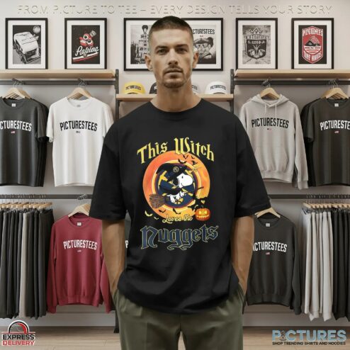 Snoopy This Witch Loves The Denver Nuggets Halloween The Peanuts Mashup T Shirt
