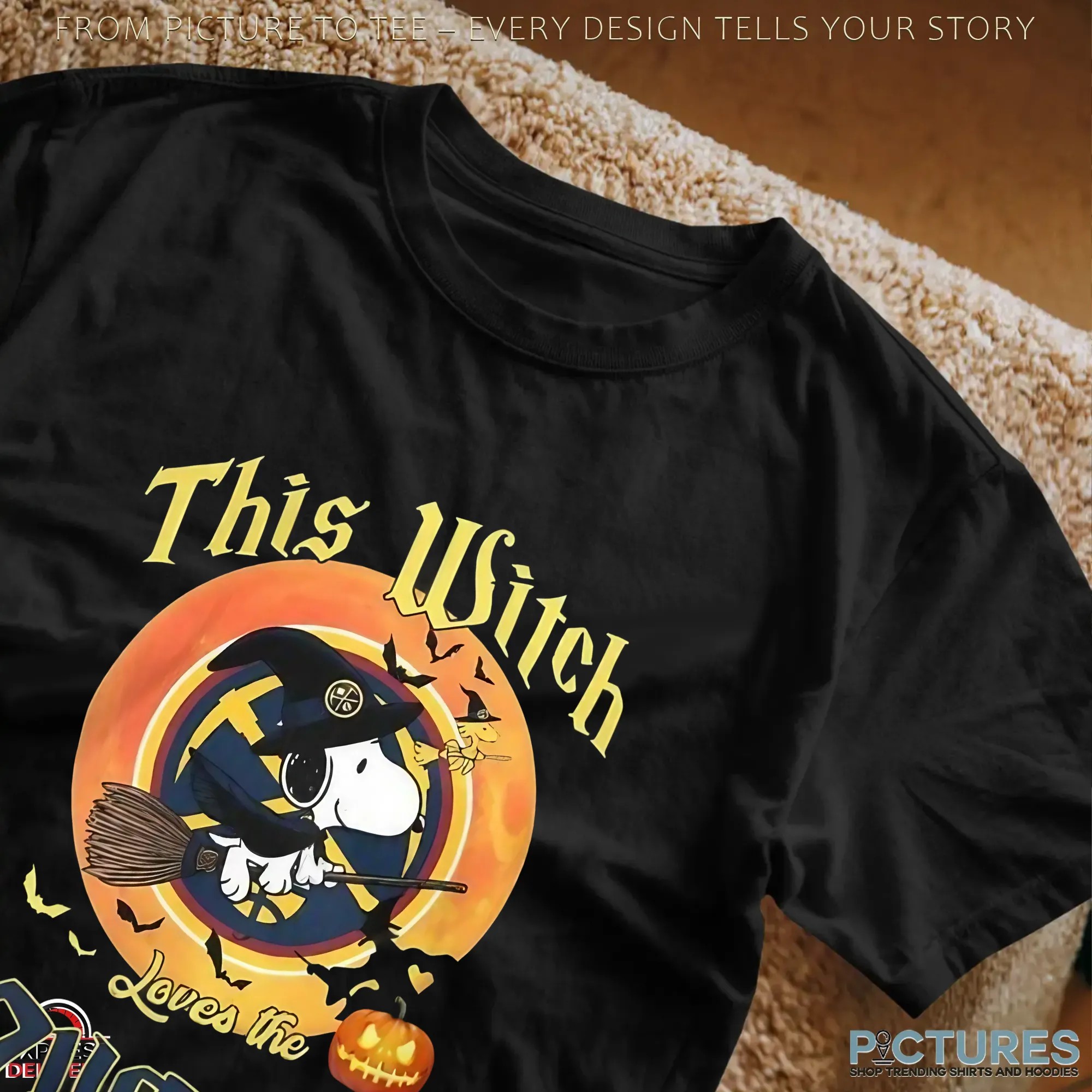 Snoopy This Witch Loves The Denver Nuggets Halloween The Peanuts Mashup T Shirt