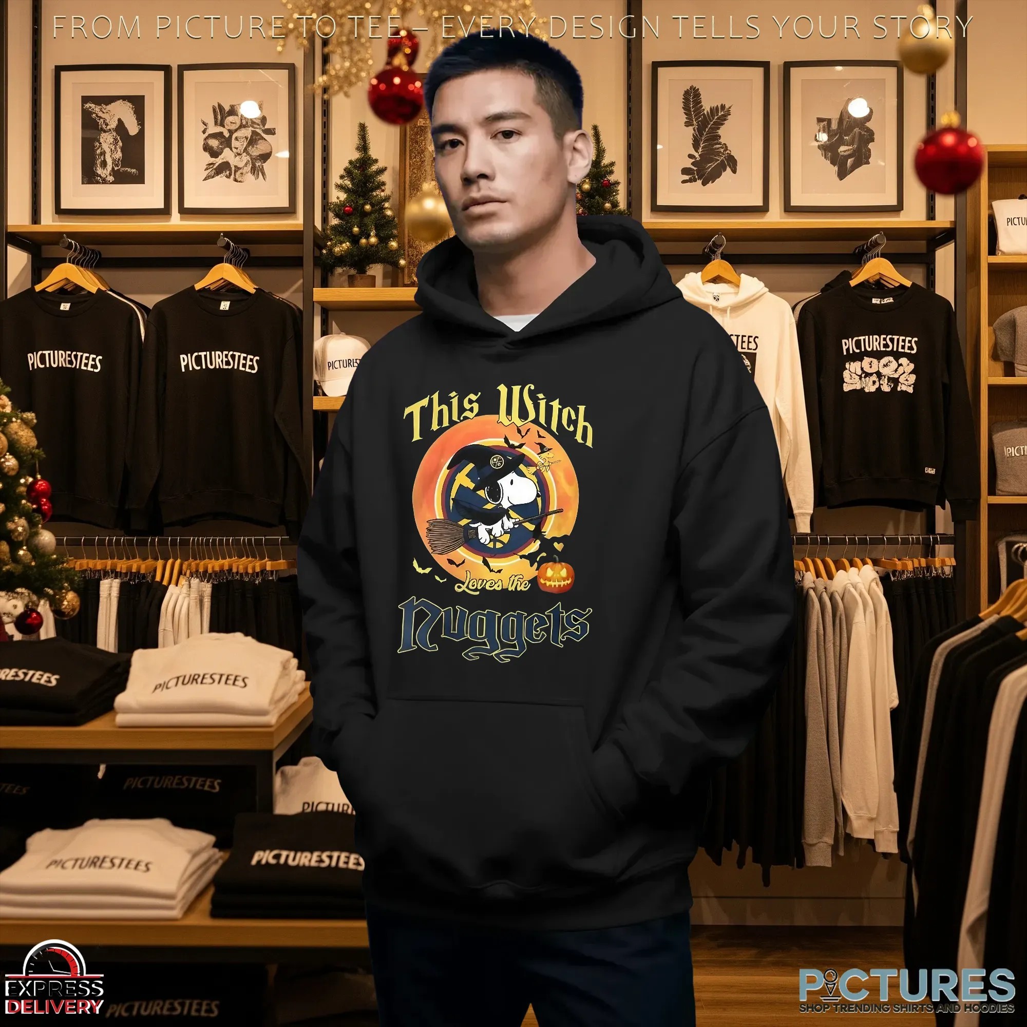 Snoopy This Witch Loves The Denver Nuggets Halloween The Peanuts Mashup T Shirt