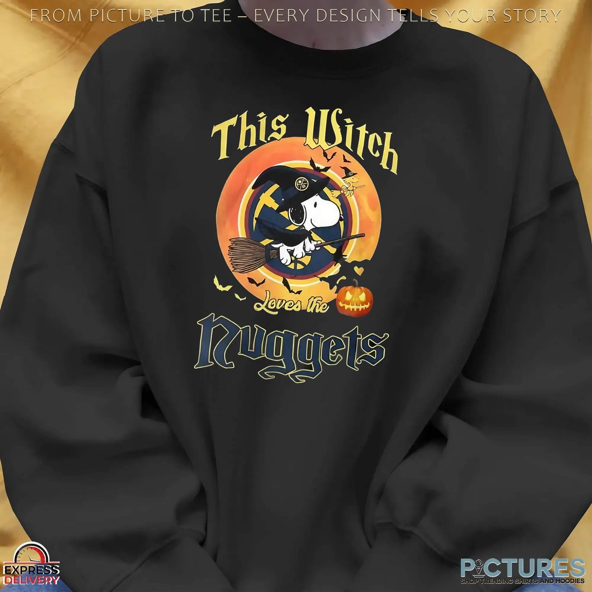Snoopy This Witch Loves The Denver Nuggets Halloween The Peanuts Mashup T Shirt