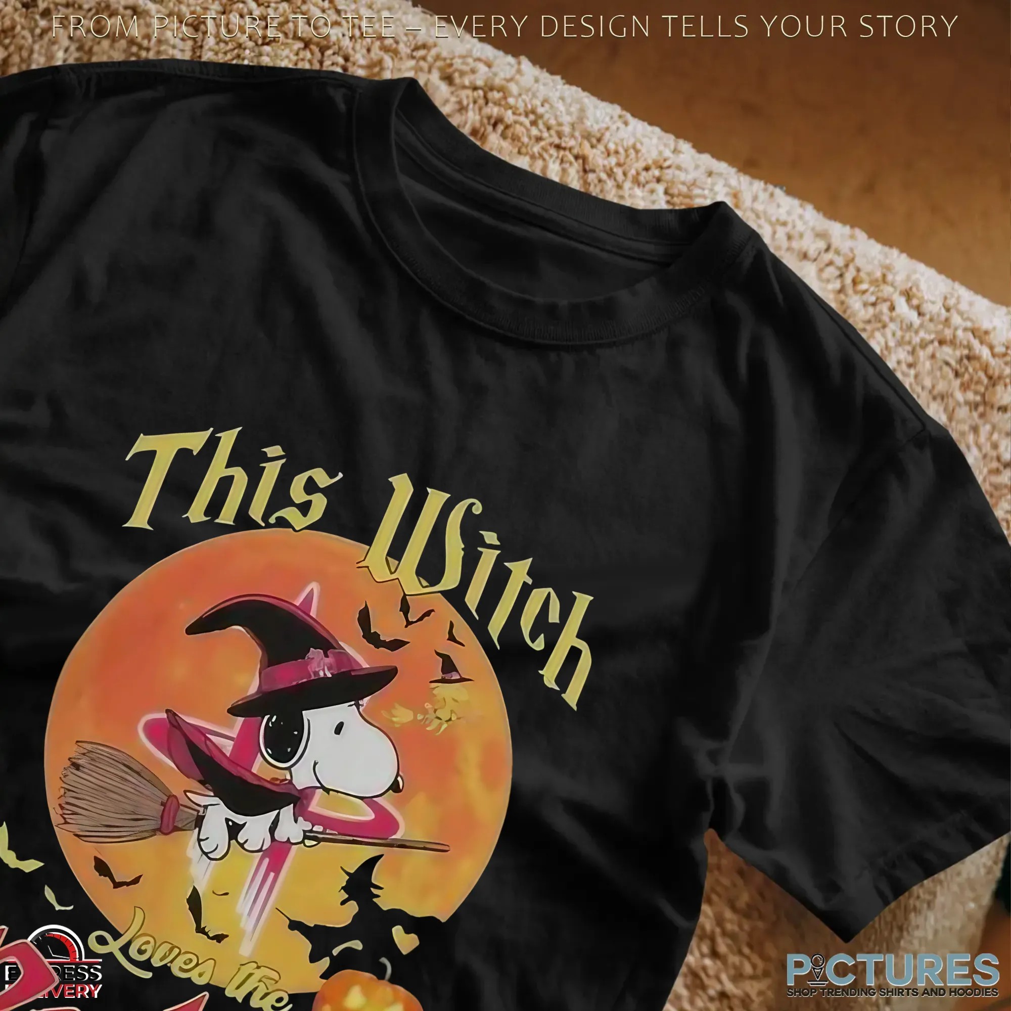 Snoopy This Witch Loves The Houston Rockets Halloween The Peanuts Mashup T Shirt