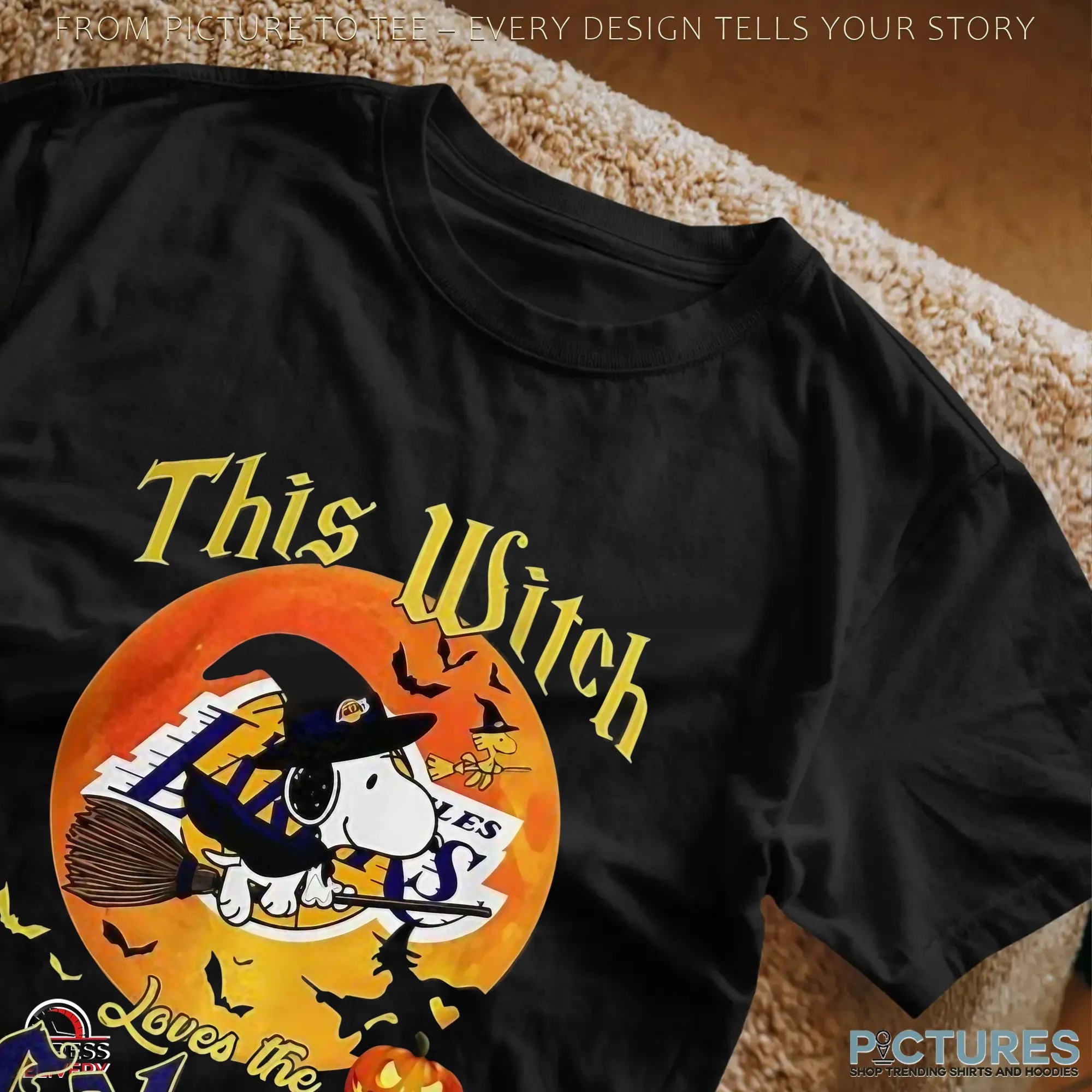 Snoopy This Witch Loves The Los Angeles Lakers Halloween The Peanuts Mashup T Shirt