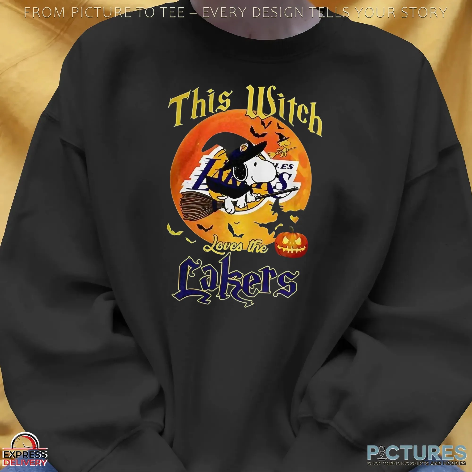 Snoopy This Witch Loves The Los Angeles Lakers Halloween The Peanuts Mashup T Shirt
