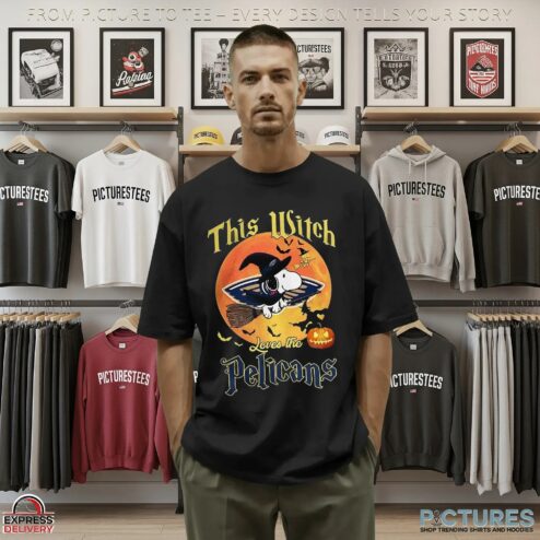 Snoopy This Witch Loves The New Orleans Pelicans Halloween The Peanuts Mashup T Shirt