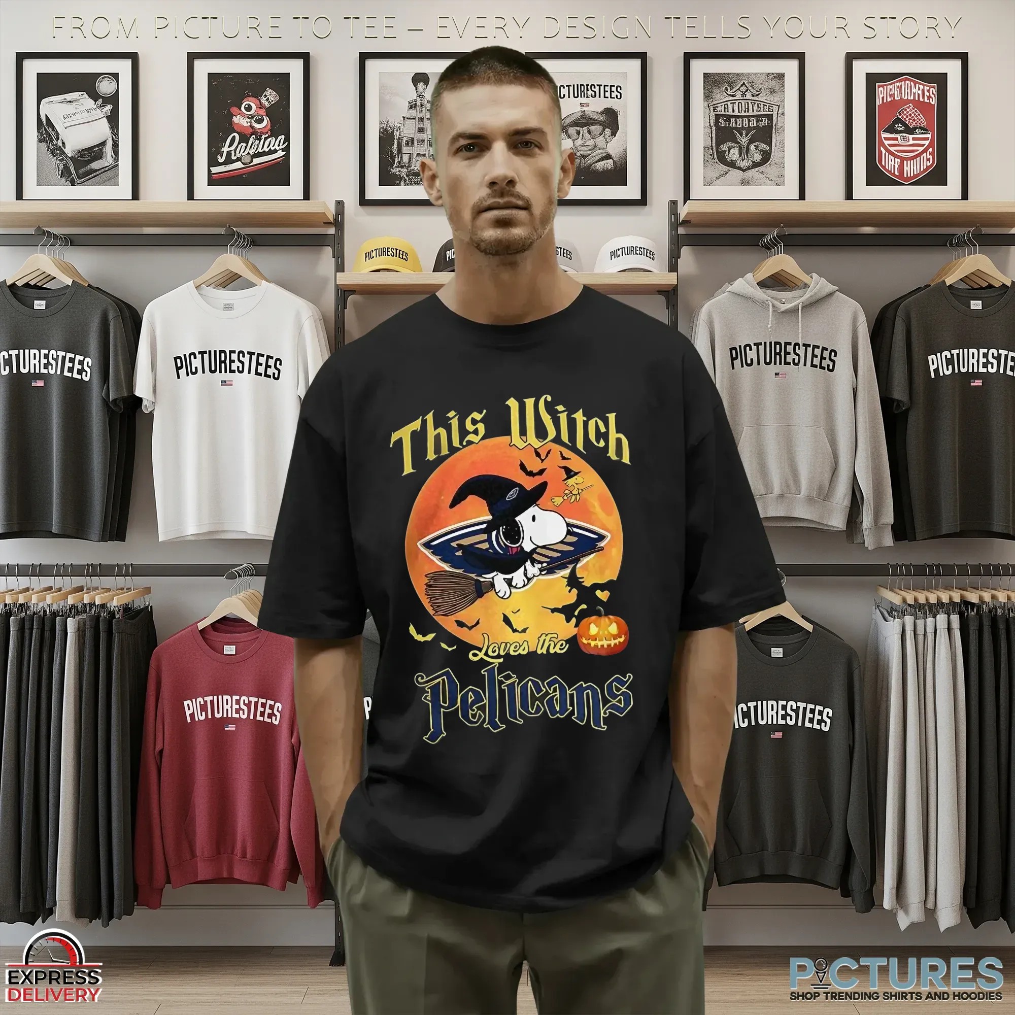 Snoopy This Witch Loves The New Orleans Pelicans Halloween The Peanuts Mashup T Shirt