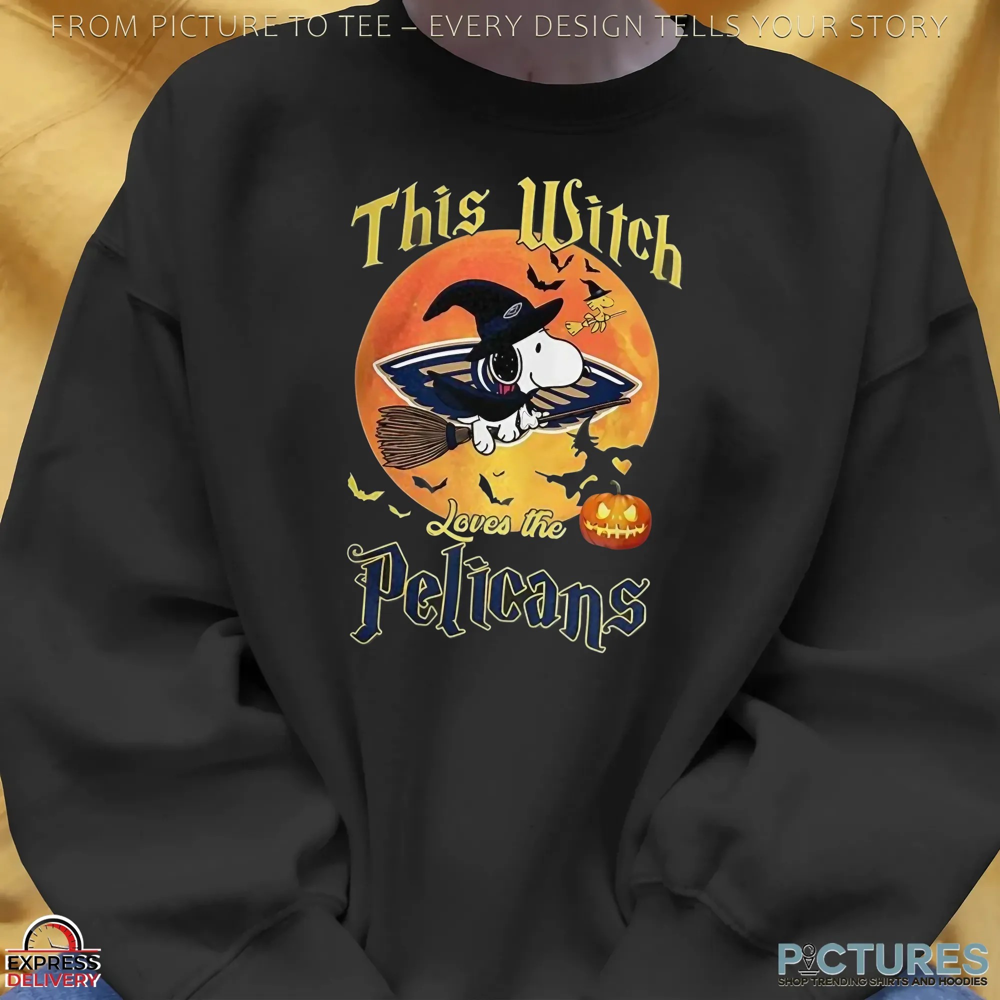 Snoopy This Witch Loves The New Orleans Pelicans Halloween The Peanuts Mashup T Shirt