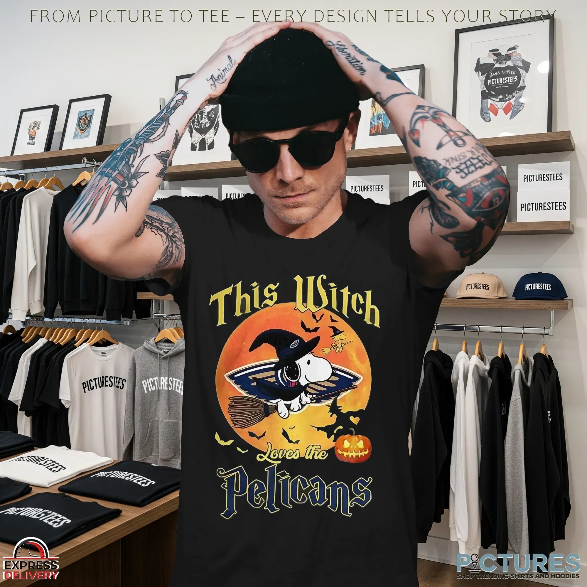 Snoopy This Witch Loves The New Orleans Pelicans Halloween The Peanuts Mashup T Shirt