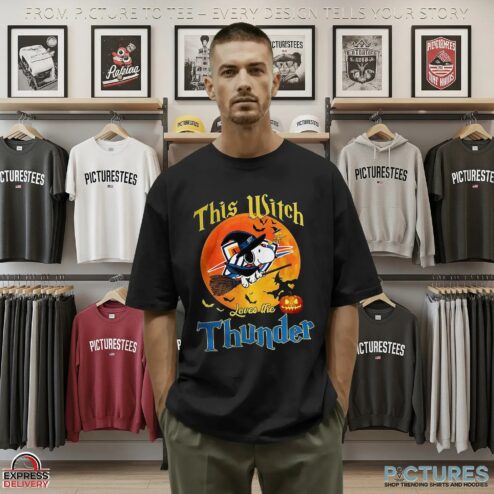 Snoopy This Witch Loves The Oklahoma City Thunder Halloween The Peanuts Mashup T Shirt