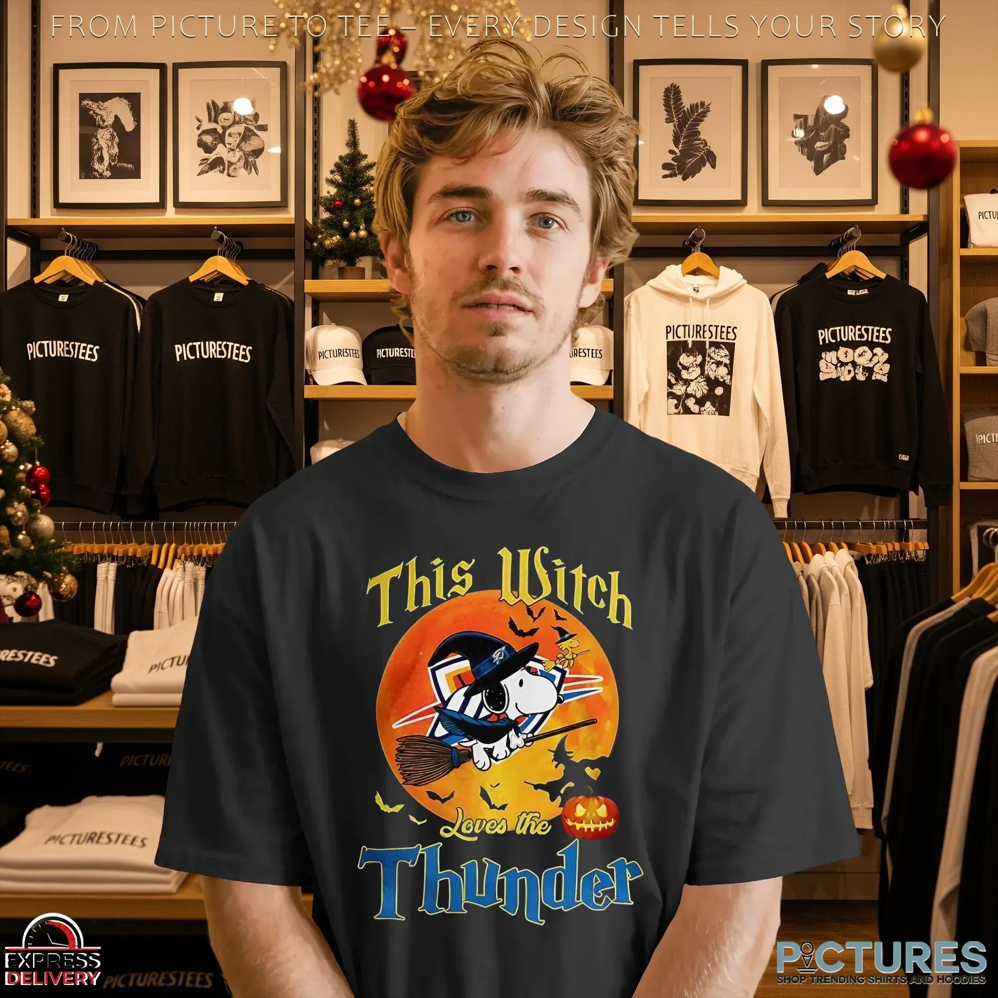 Snoopy This Witch Loves The Oklahoma City Thunder Halloween The Peanuts Mashup T Shirt