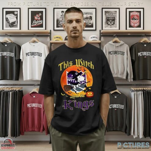 Snoopy This Witch Loves The Sacramento Kings Halloween The Peanuts Mashup T Shirt