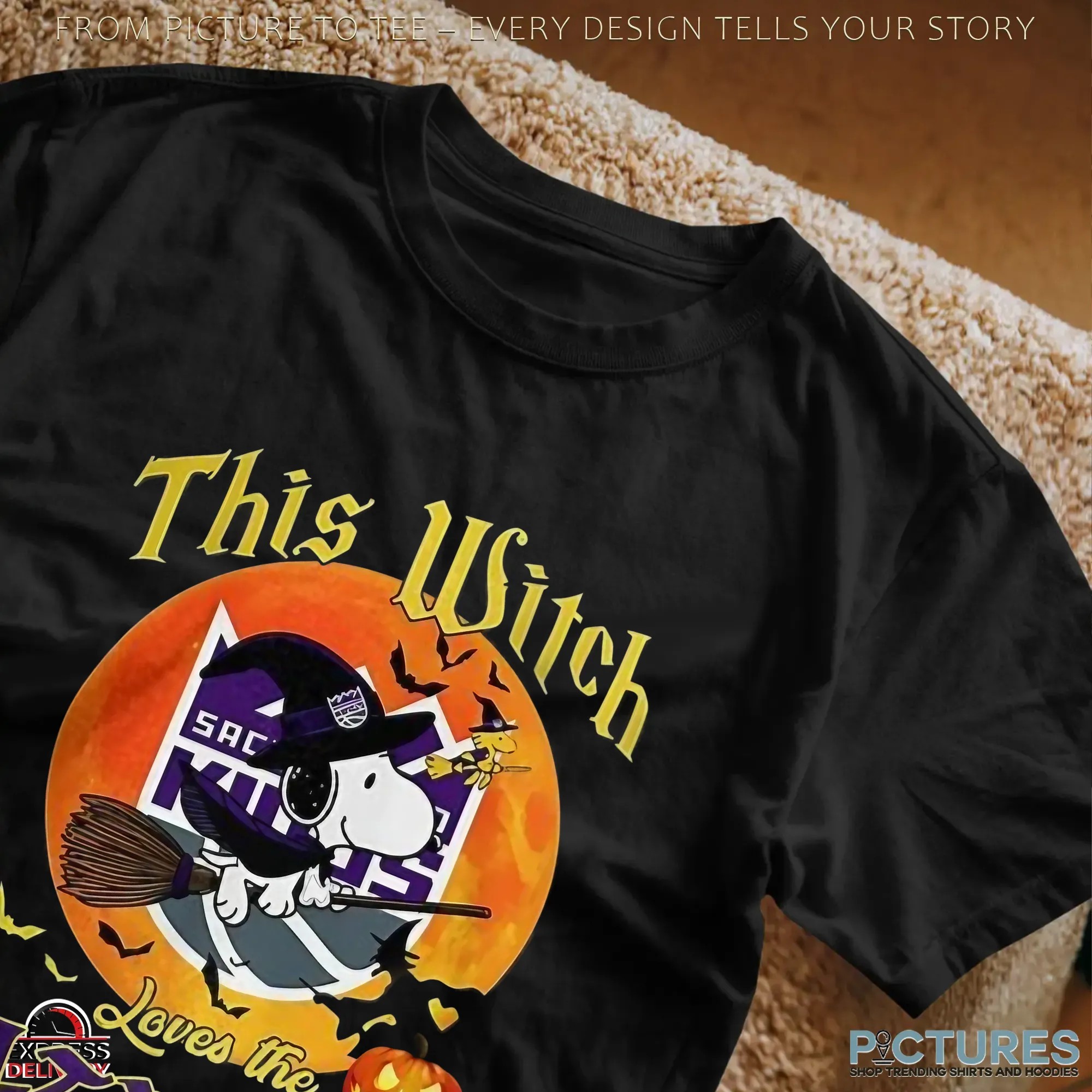 Snoopy This Witch Loves The Sacramento Kings Halloween The Peanuts Mashup T Shirt