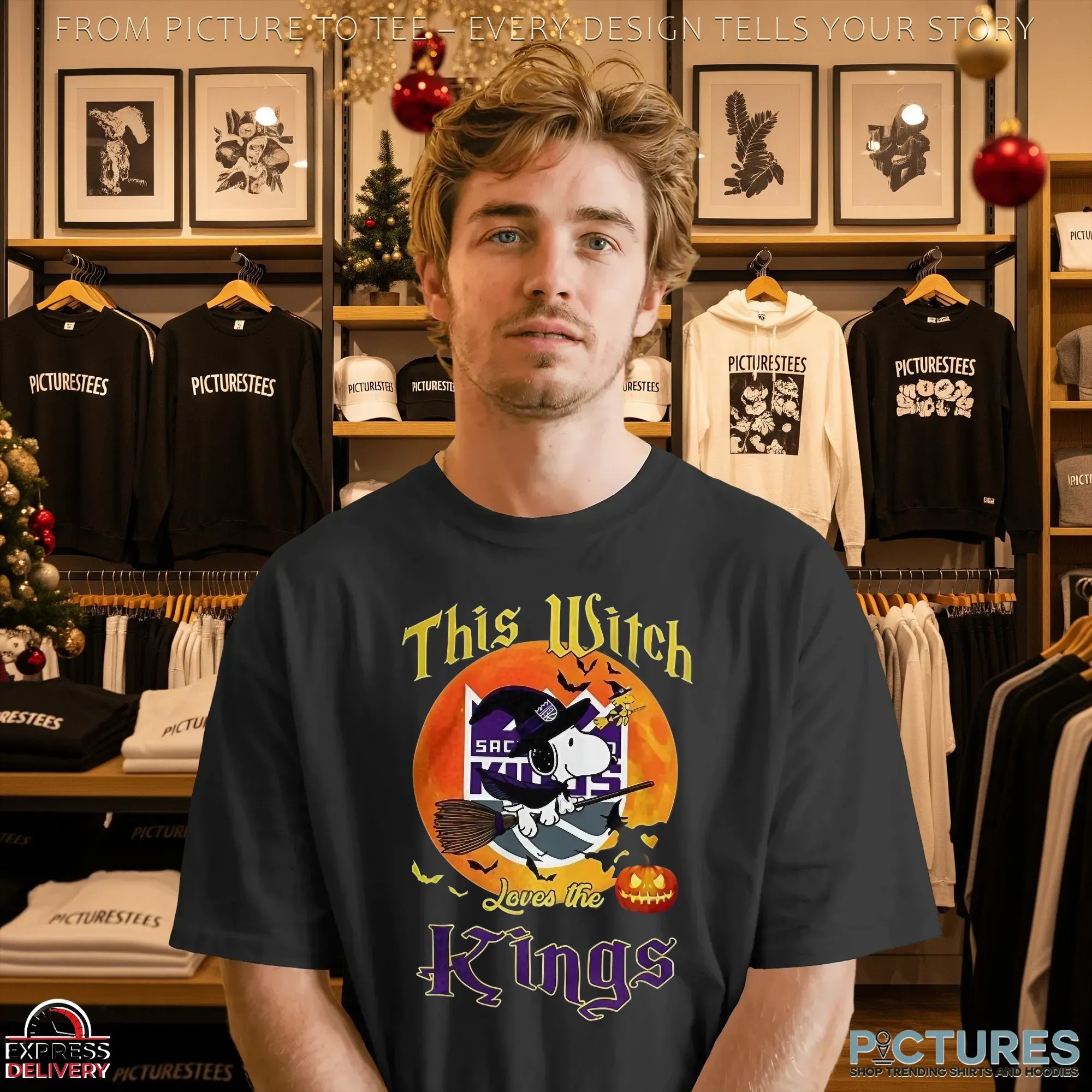Snoopy This Witch Loves The Sacramento Kings Halloween The Peanuts Mashup T Shirt