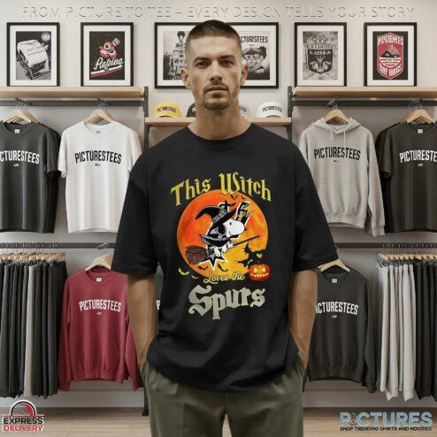 Snoopy This Witch Loves The San Antonio Spurs Halloween The Peanuts Mashup T Shirt