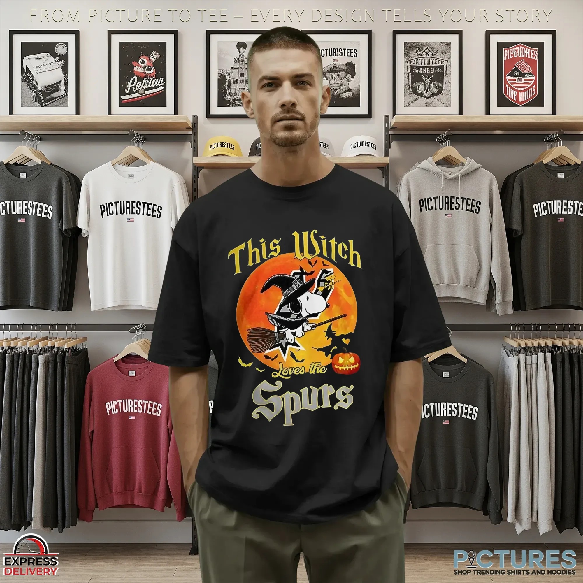 Snoopy This Witch Loves The San Antonio Spurs Halloween The Peanuts Mashup T Shirt