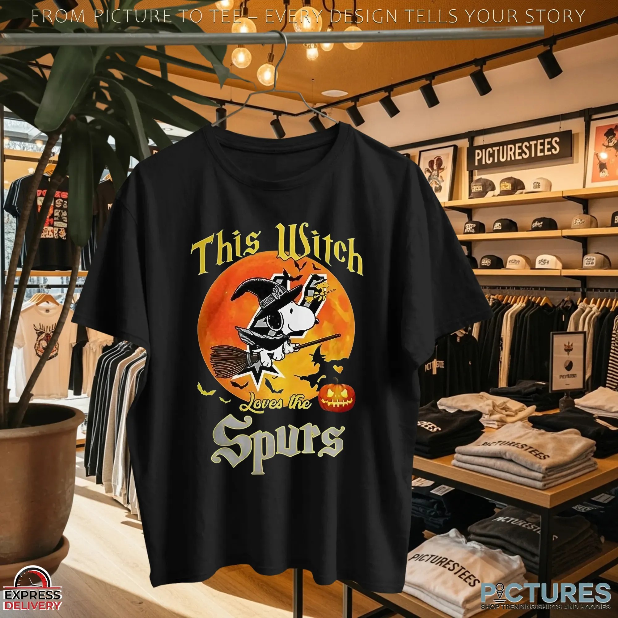 Snoopy This Witch Loves The San Antonio Spurs Halloween The Peanuts Mashup T Shirt