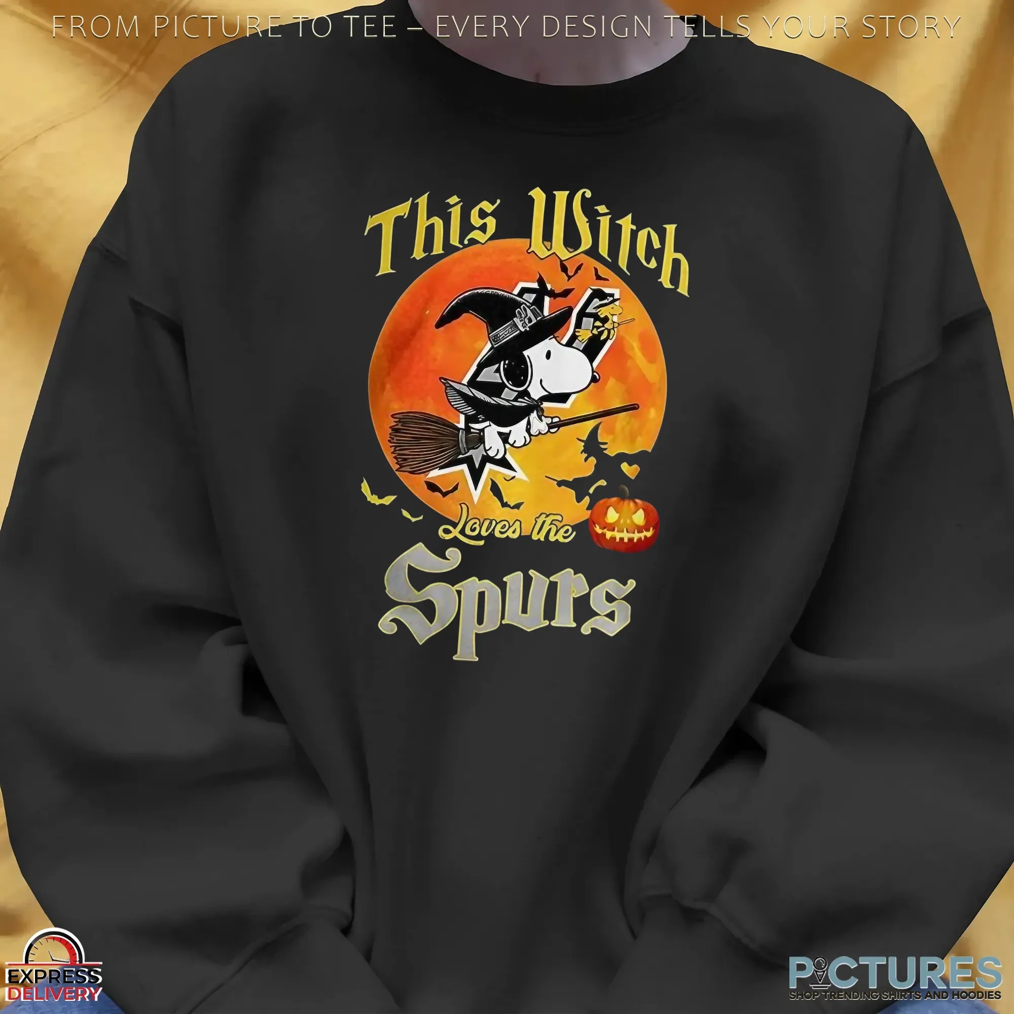 Snoopy This Witch Loves The San Antonio Spurs Halloween The Peanuts Mashup T Shirt