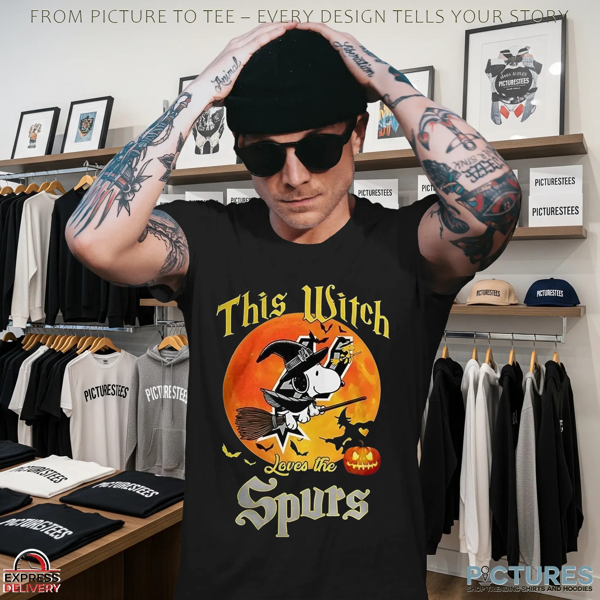 Snoopy This Witch Loves The San Antonio Spurs Halloween The Peanuts Mashup T Shirt