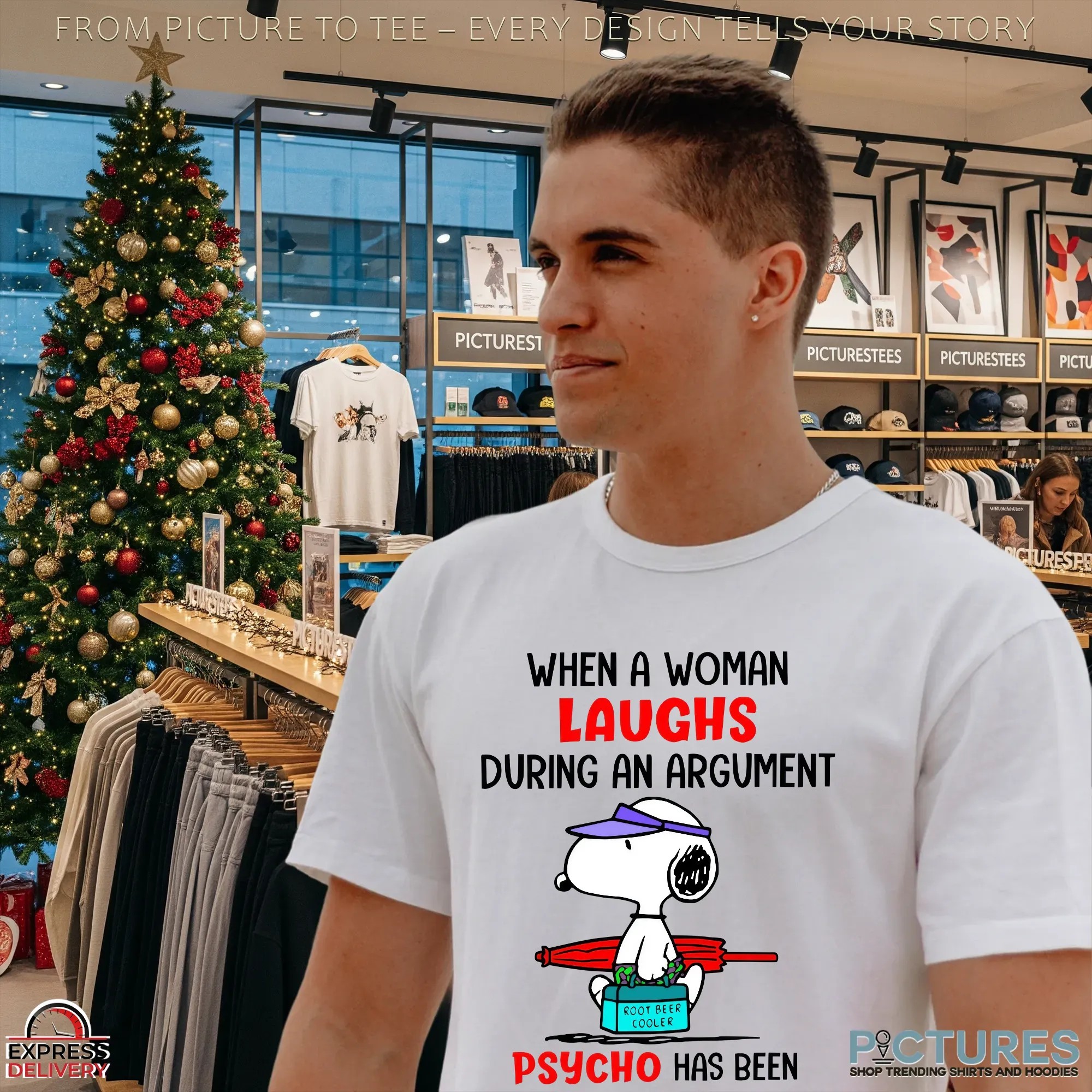Snoopy When A Woman Laughs During An Argument Psycho Has Been Activated Abort Mission T Shirt