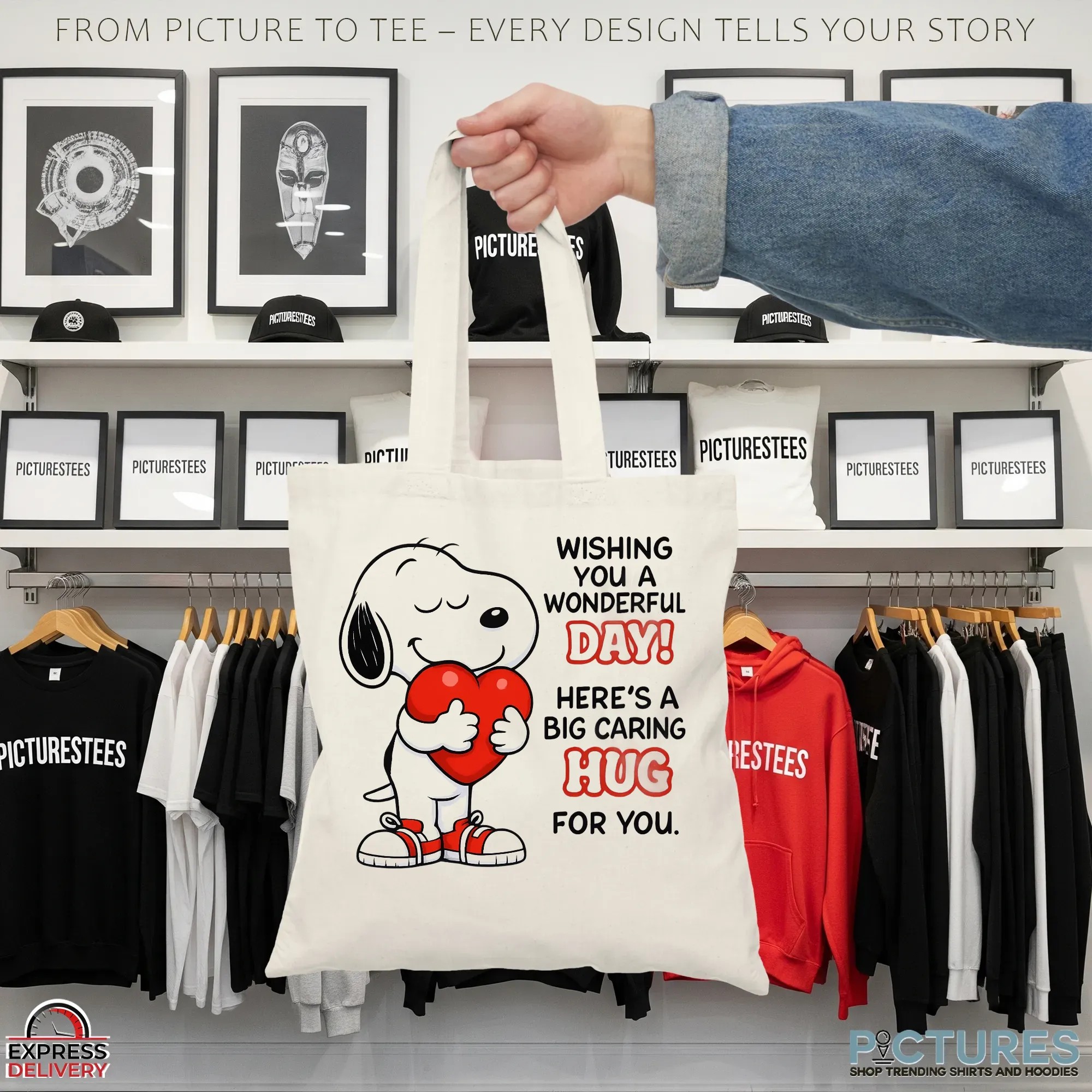 Snoopy Wishing You A Wonderful Day Here’s A Big Caring Hug For You T Shirt