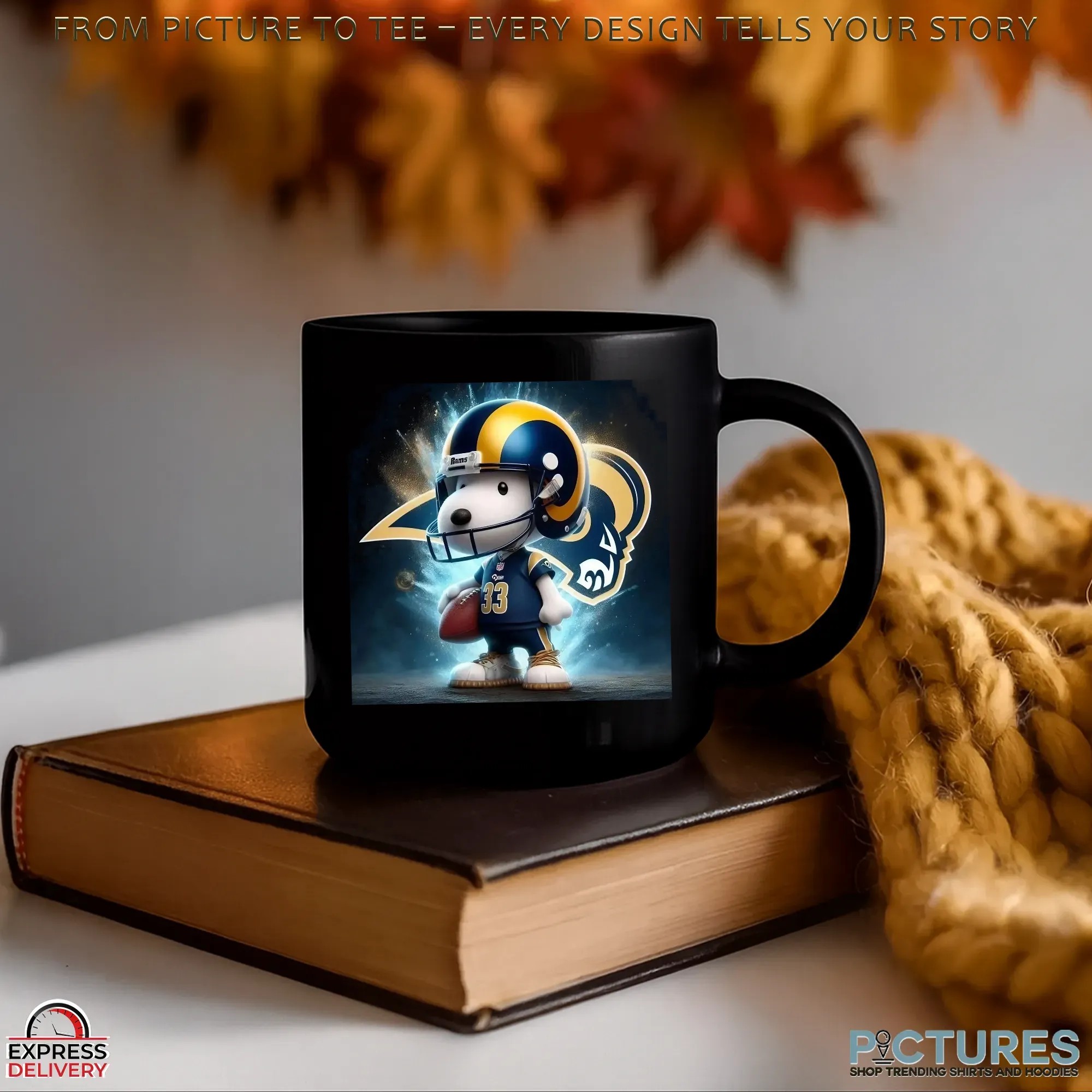Snoopy x Los Angeles Rams Fan Art NFL Football Crossover T Shirt