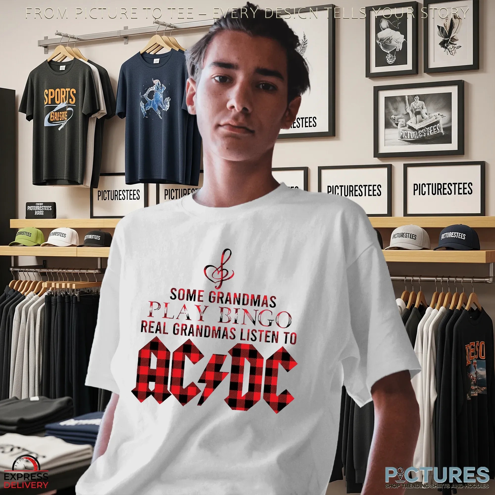 Some Grandmas Play Bingo Real Gandmas Listen To AC DC T Shirt
