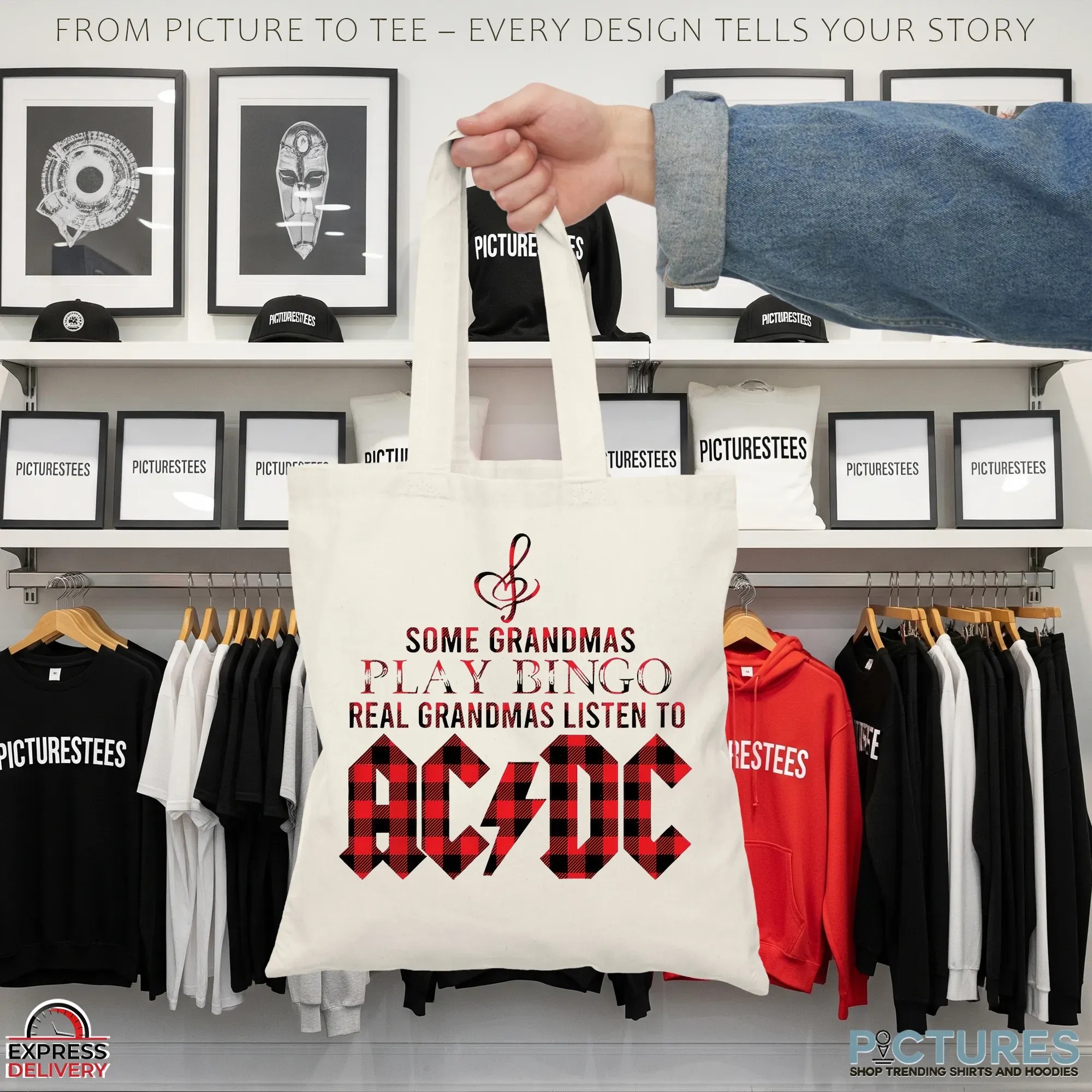 Some Grandmas Play Bingo Real Gandmas Listen To AC DC T Shirt