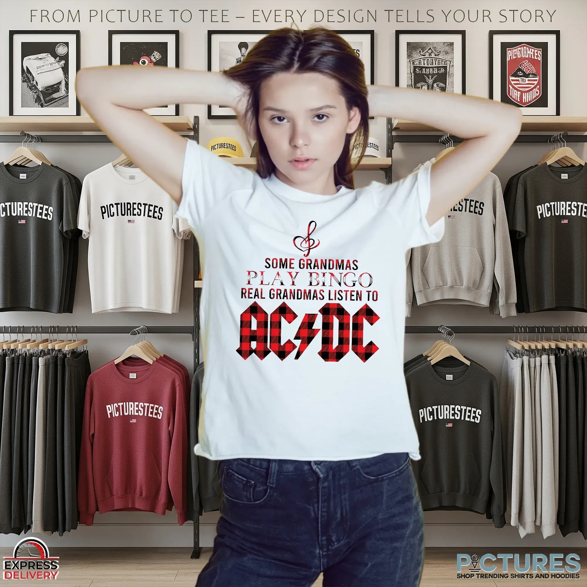 Some Grandmas Play Bingo Real Gandmas Listen To AC DC T Shirt
