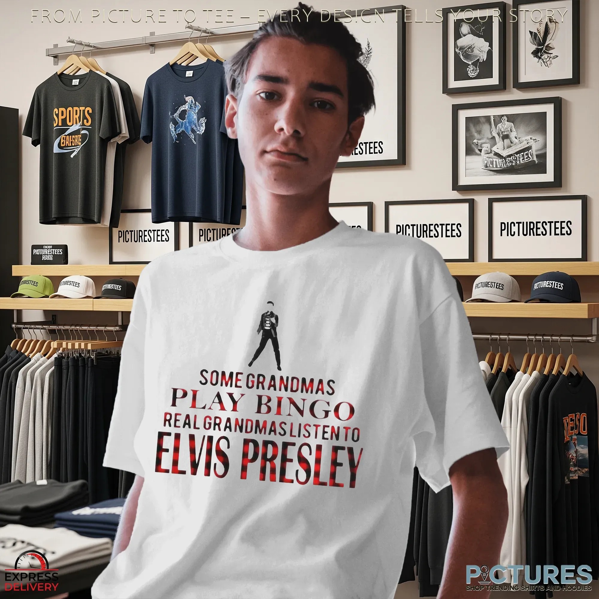 Some Grandmas Play Bingo Real Grandmas Listen To Elvis Presley T Shirt