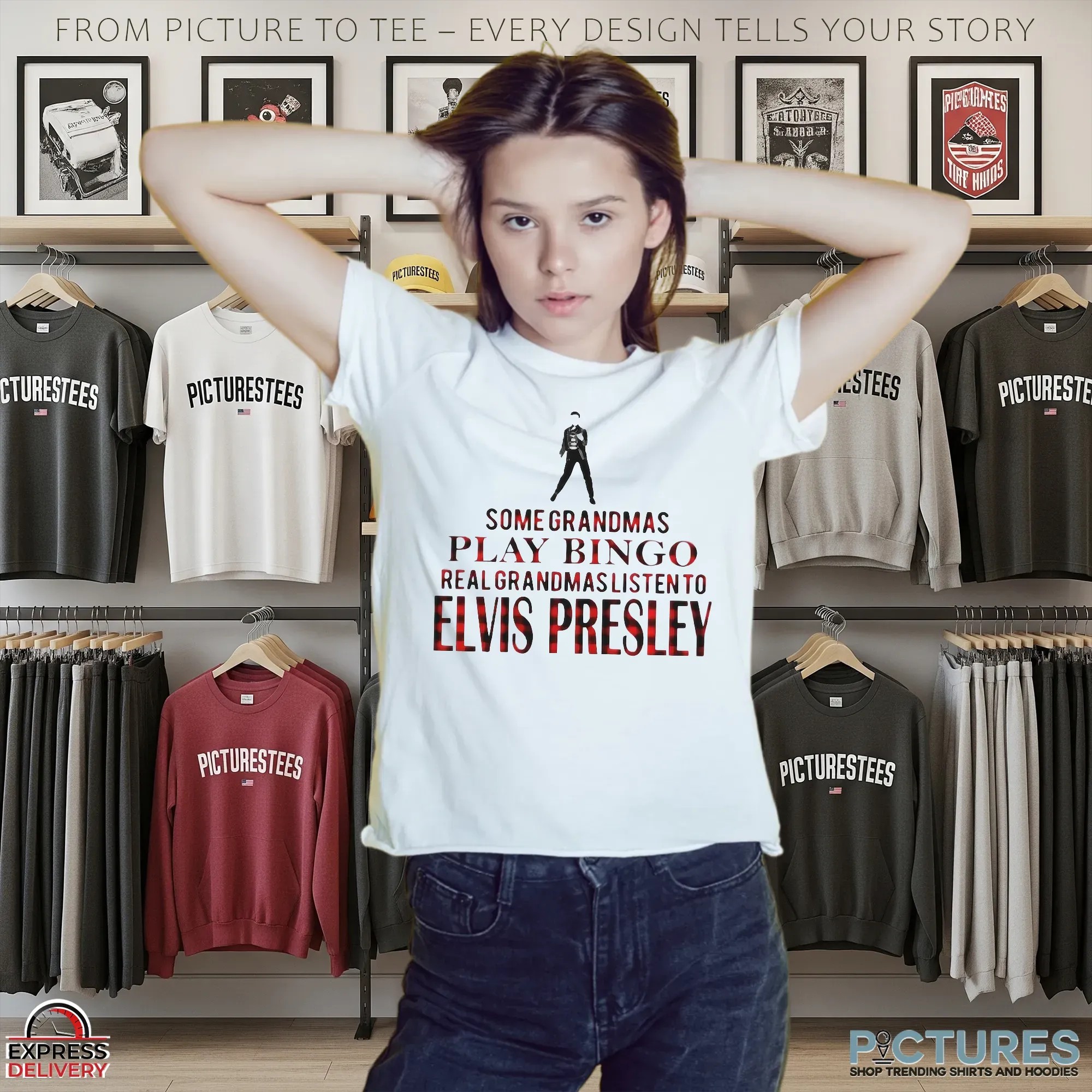 Some Grandmas Play Bingo Real Grandmas Listen To Elvis Presley T Shirt
