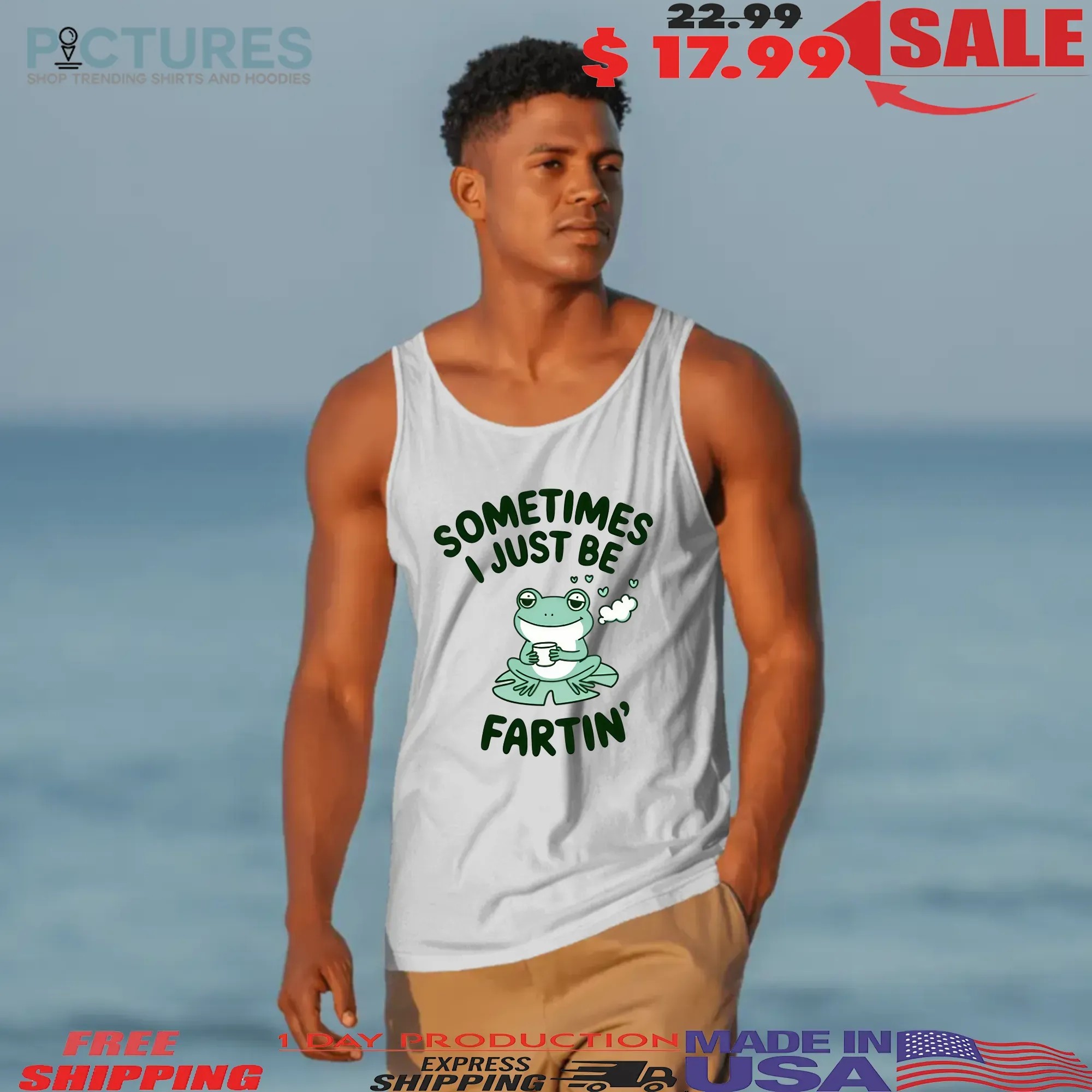Sometimes I Just Be Farting Frog Meme - Frog Cute - T-Shirt