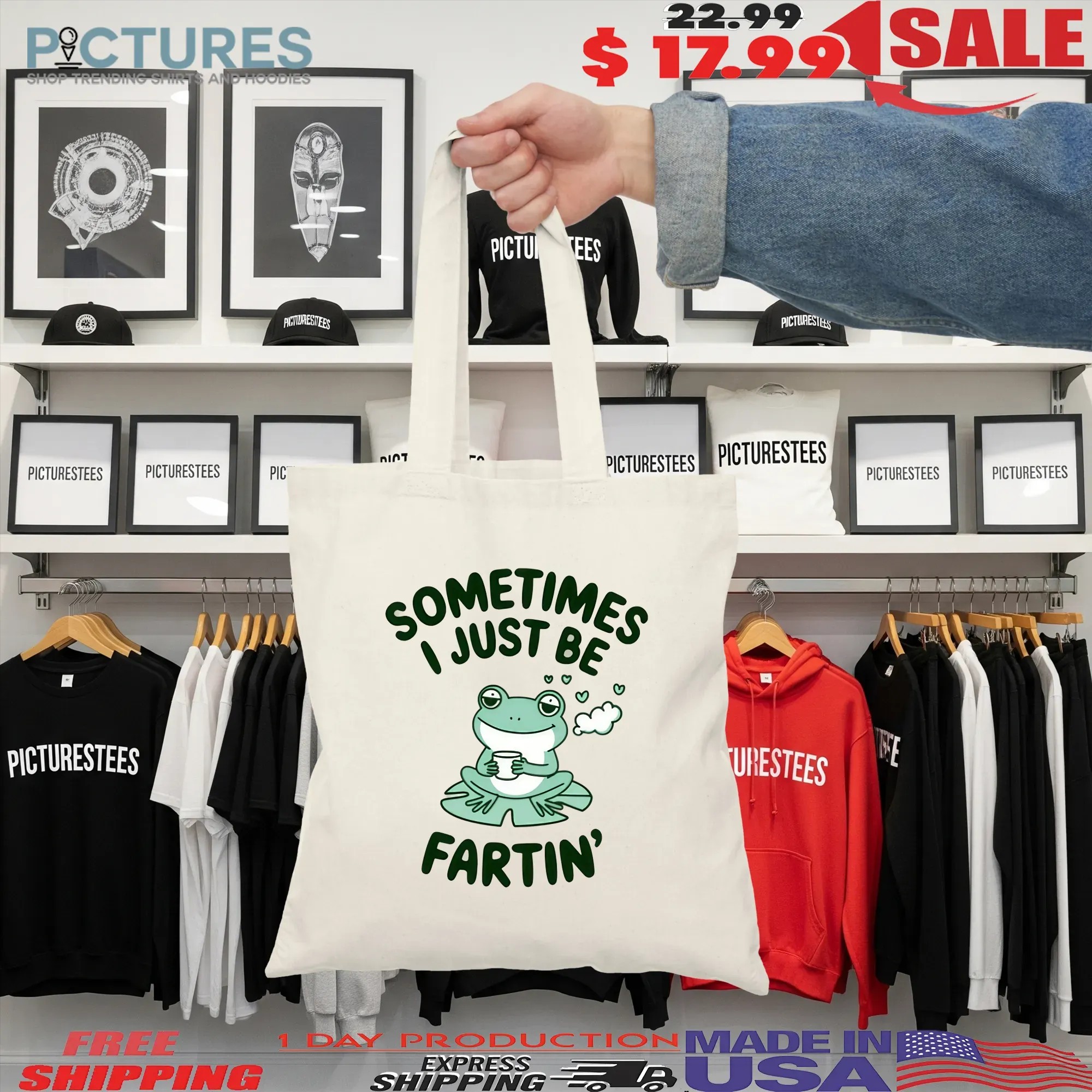 Sometimes I Just Be Farting Frog Meme - Frog Cute - T-Shirt