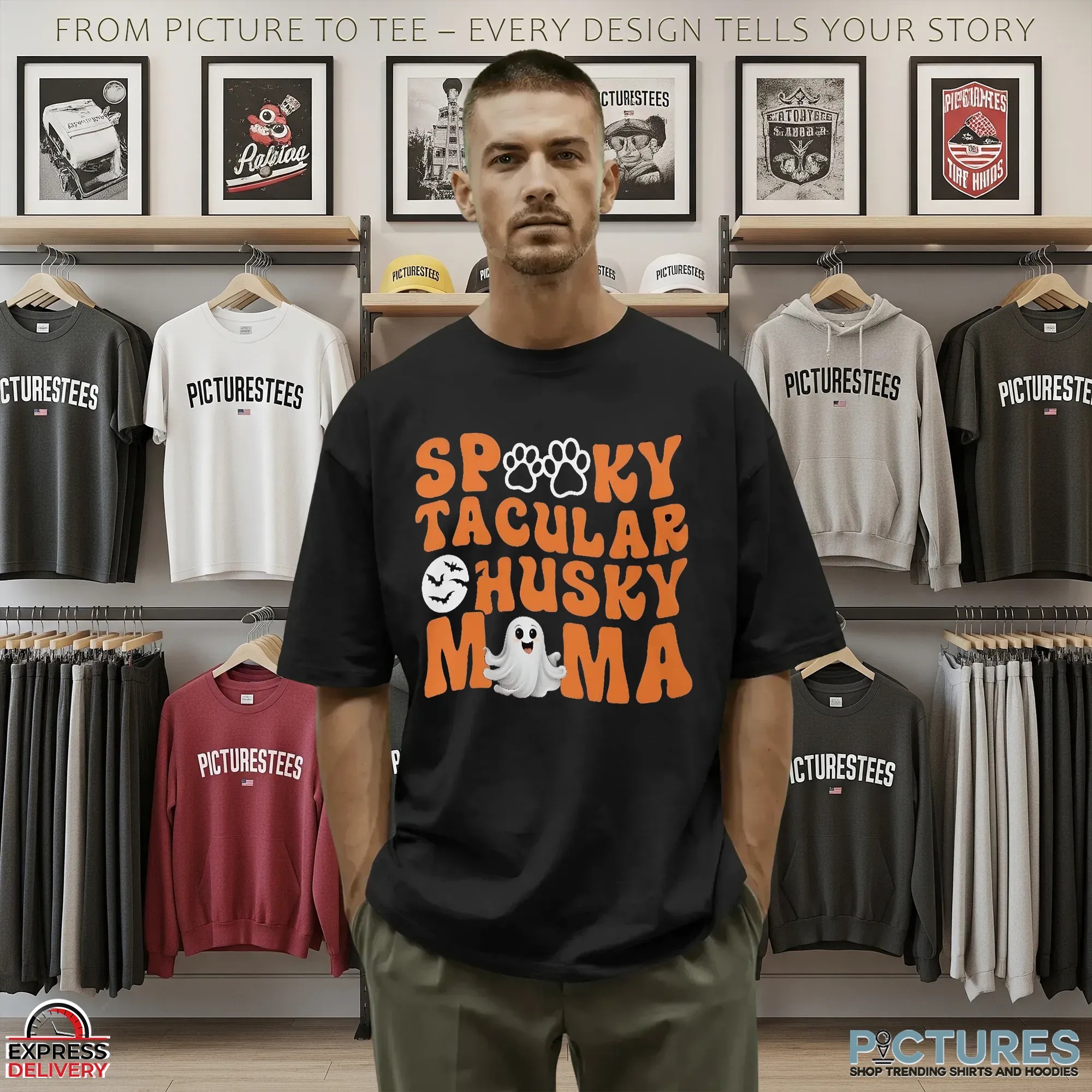 Spooky Tacular Husky Mama Halloween T Shirt