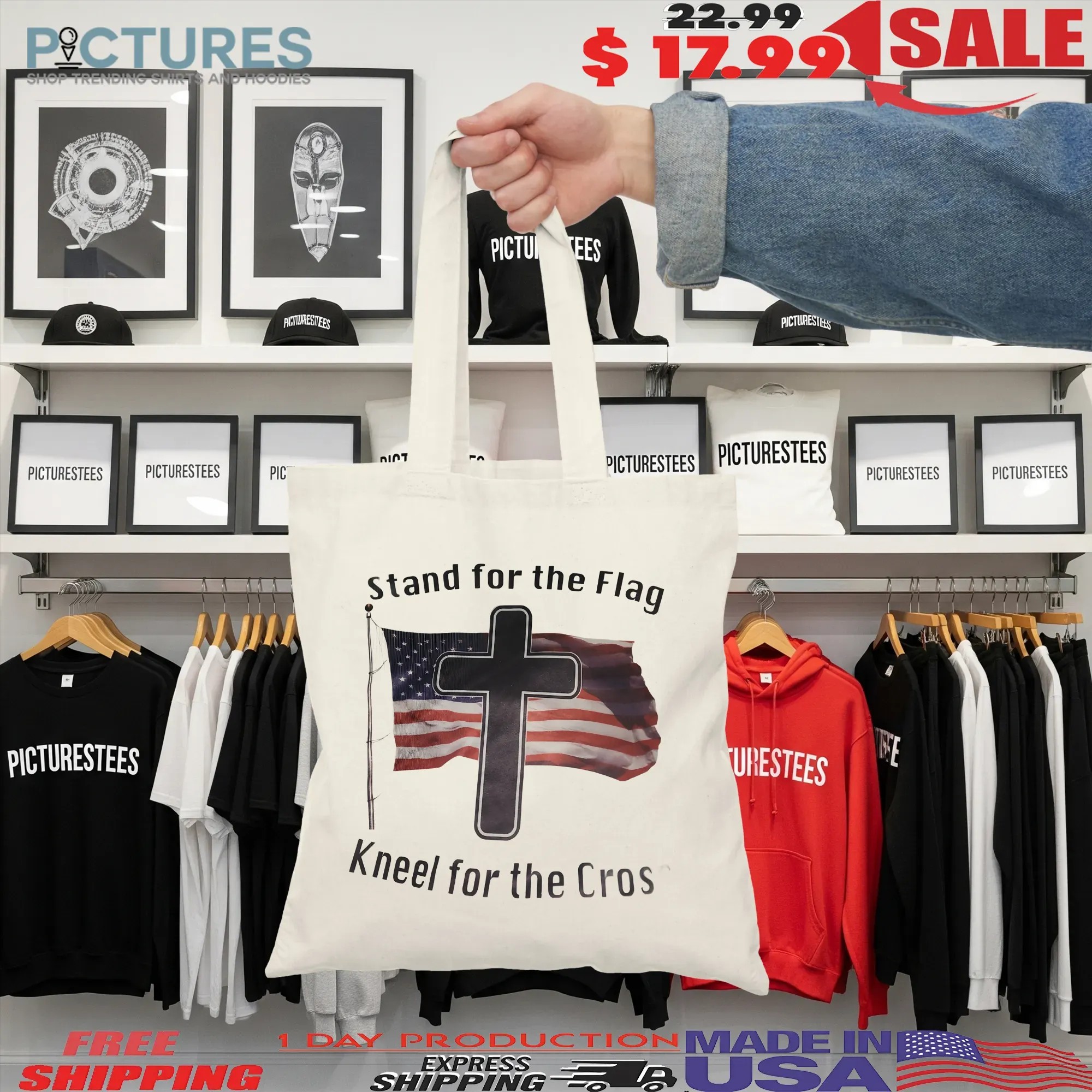 Stand For The Flag Kneel For The Cross T Shirt
