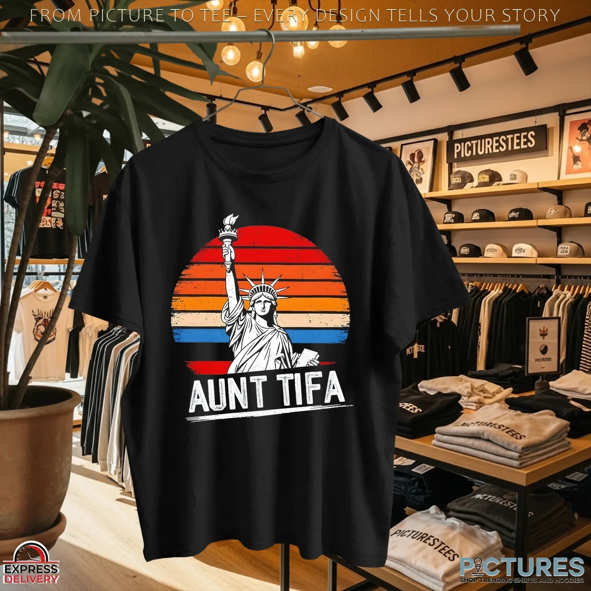 Statue Of Liberty Aunt Tifa Protest Movement Vintage T Shirt