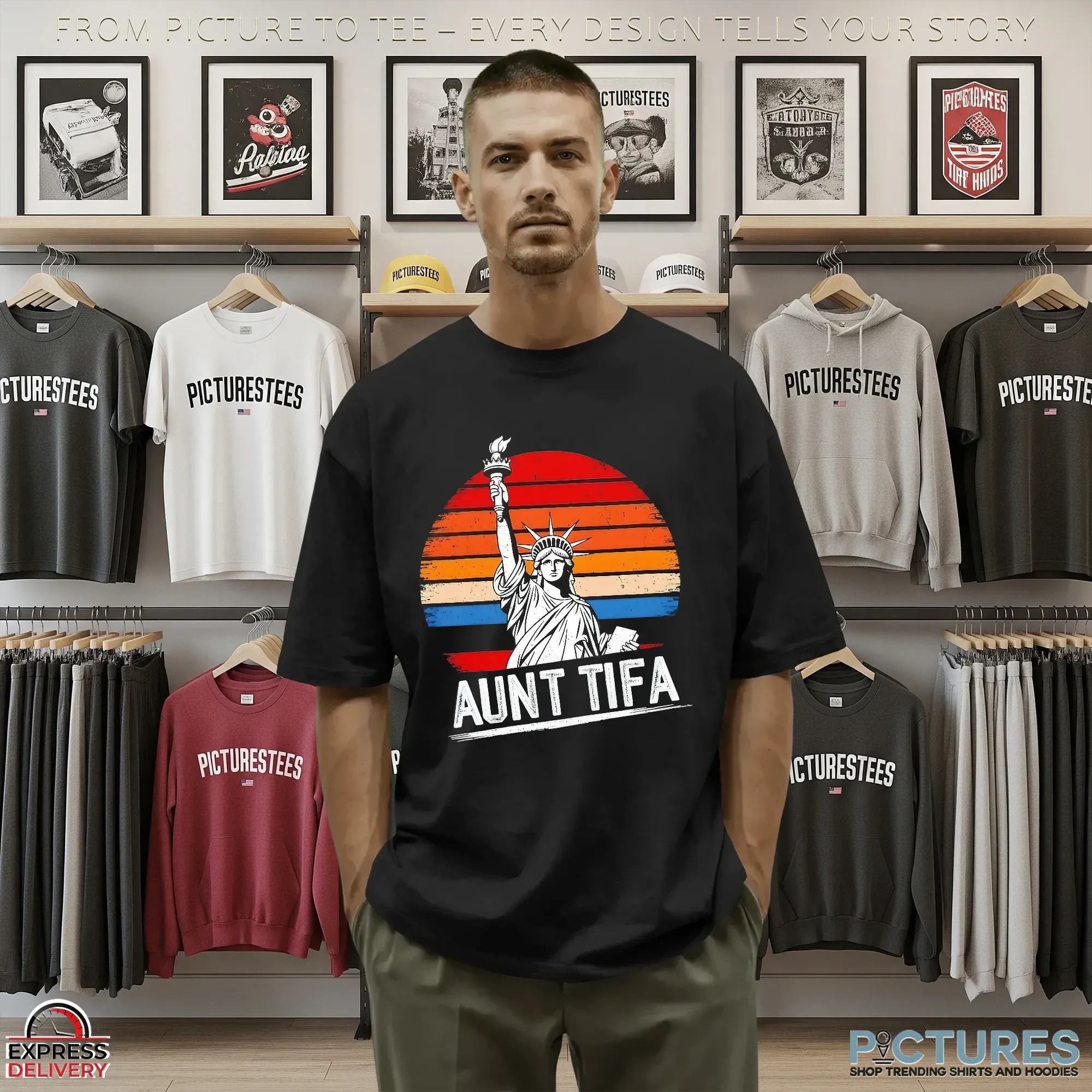 Statue Of Liberty Aunt Tifa Protest Movement Vintage T Shirt