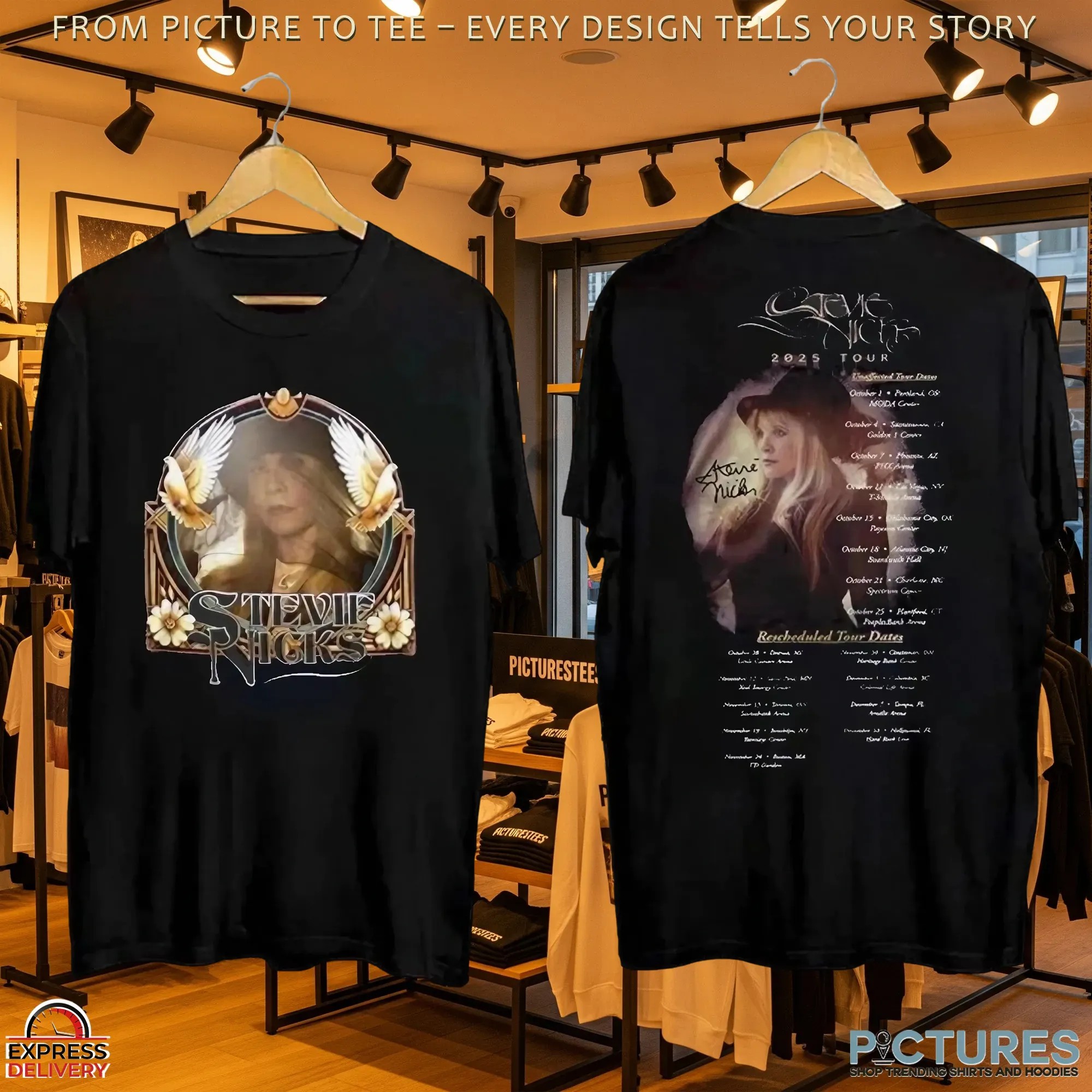 Stevie Nicks 2025 North American Tour Schedule Double Sided T Shirt