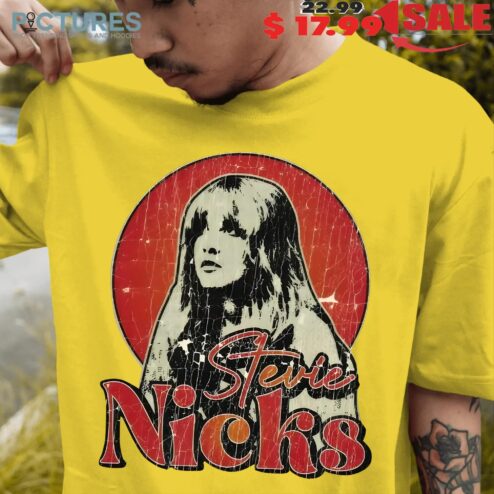 Stevie Nicks Rock Music Vintage Retro Cracked Effect Graphic Concert T Shirt