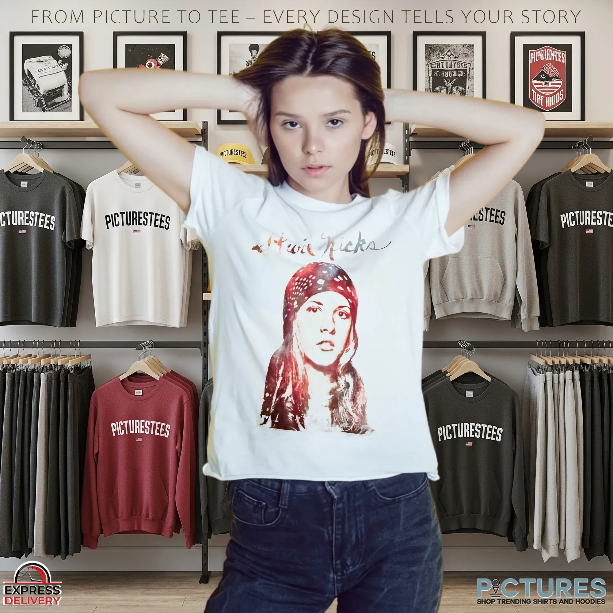 Stevie Nicks Vintage Bandana Portrait Rock Bohemian Style 2025 Tour T Shirt