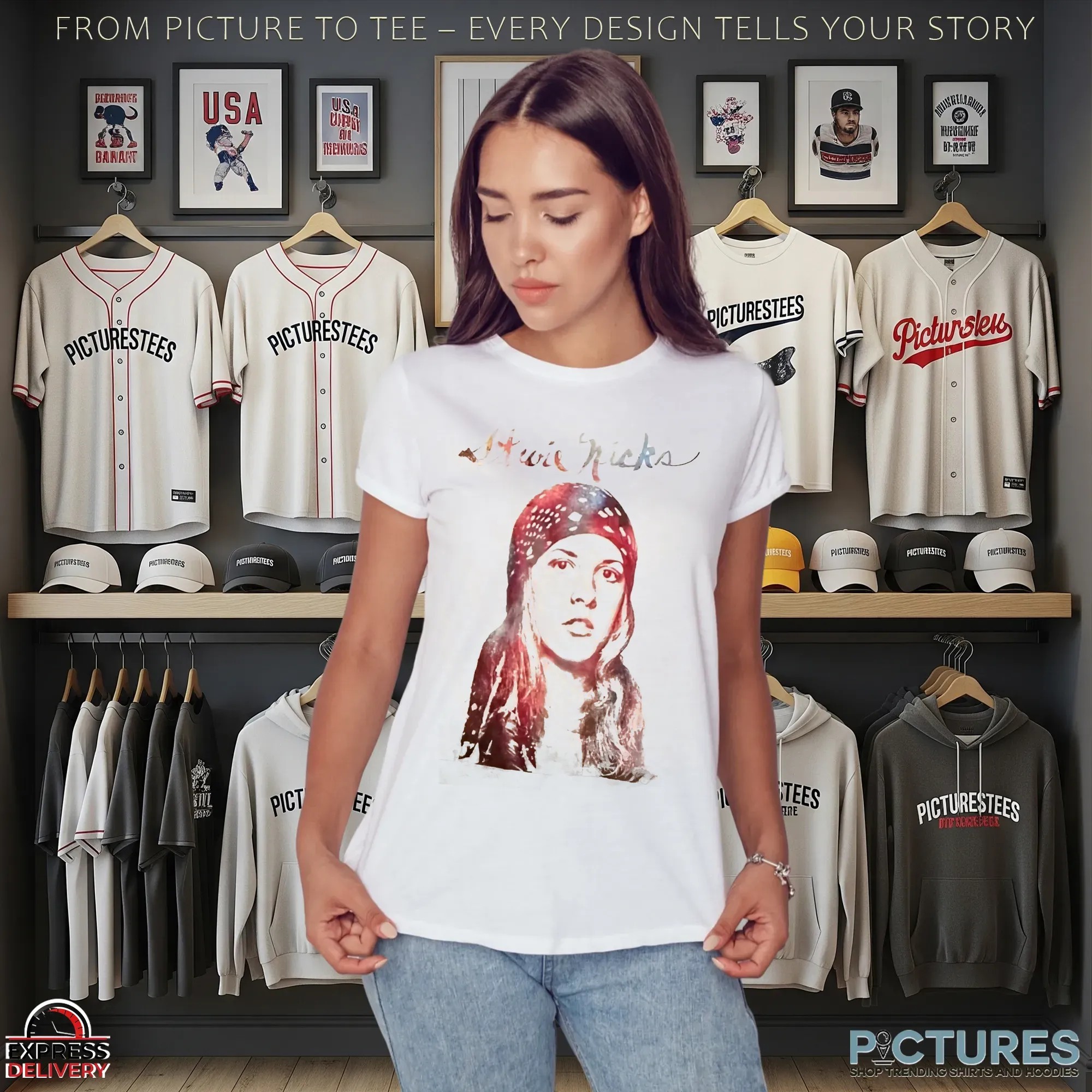 Stevie Nicks Vintage Bandana Portrait Rock Bohemian Style 2025 Tour T Shirt