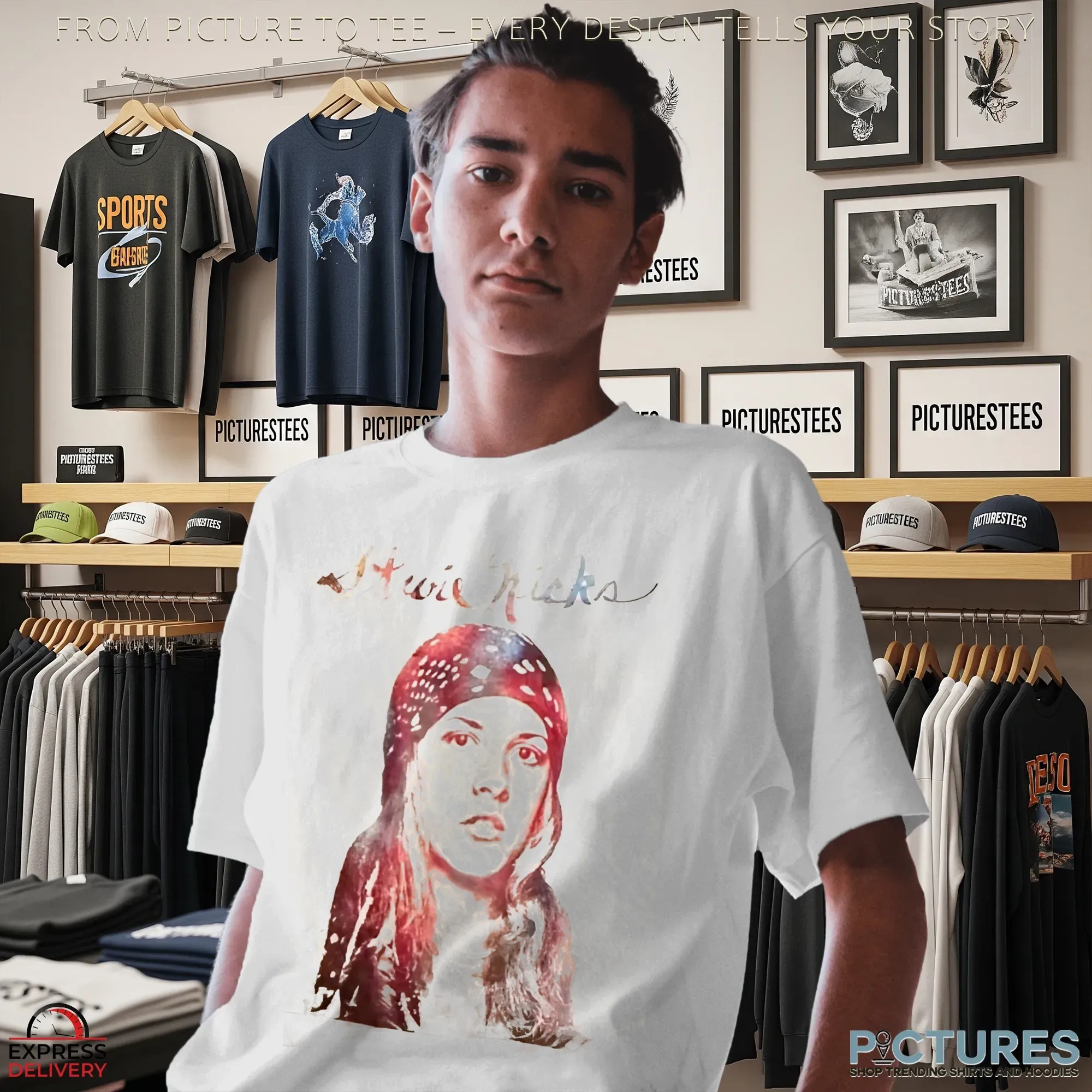 Stevie Nicks Vintage Bandana Portrait Rock Bohemian Style 2025 Tour T Shirt