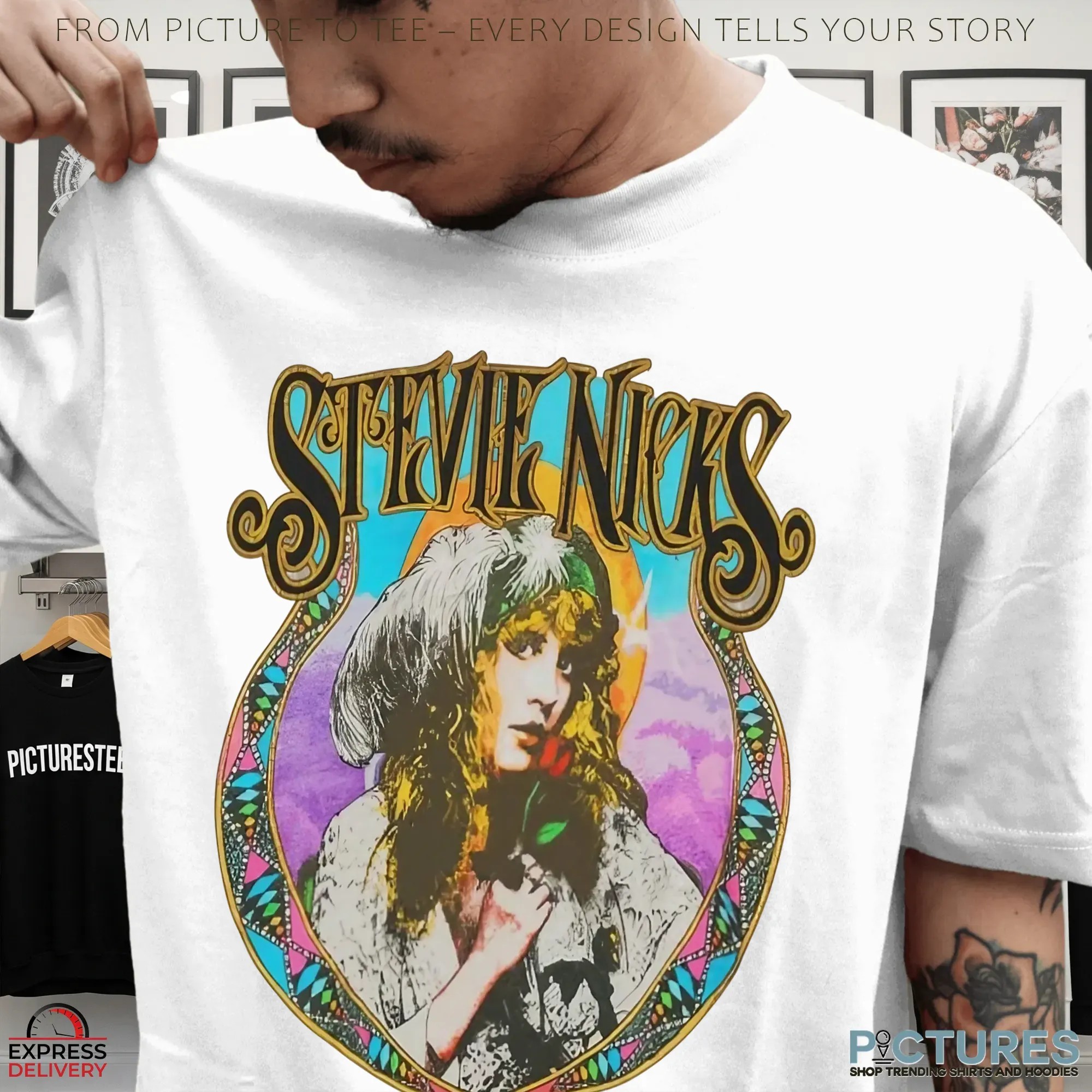 Stevie Nicks Vintage Psychedelic Rose Art 2025 Tour T Shirt