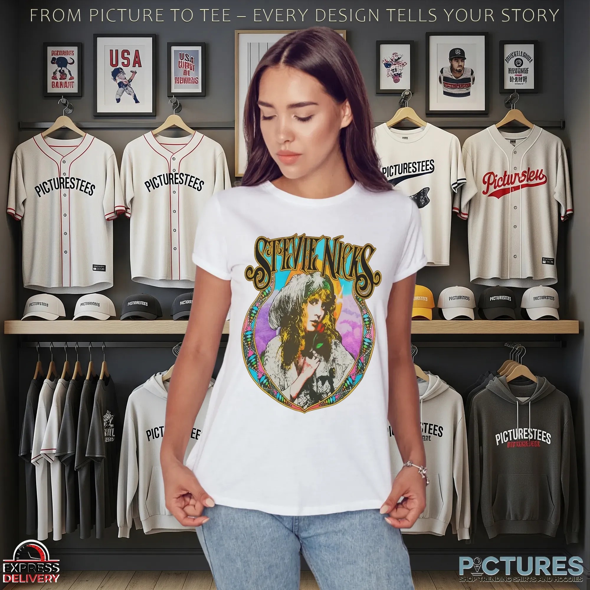 Stevie Nicks Vintage Psychedelic Rose Art 2025 Tour T Shirt