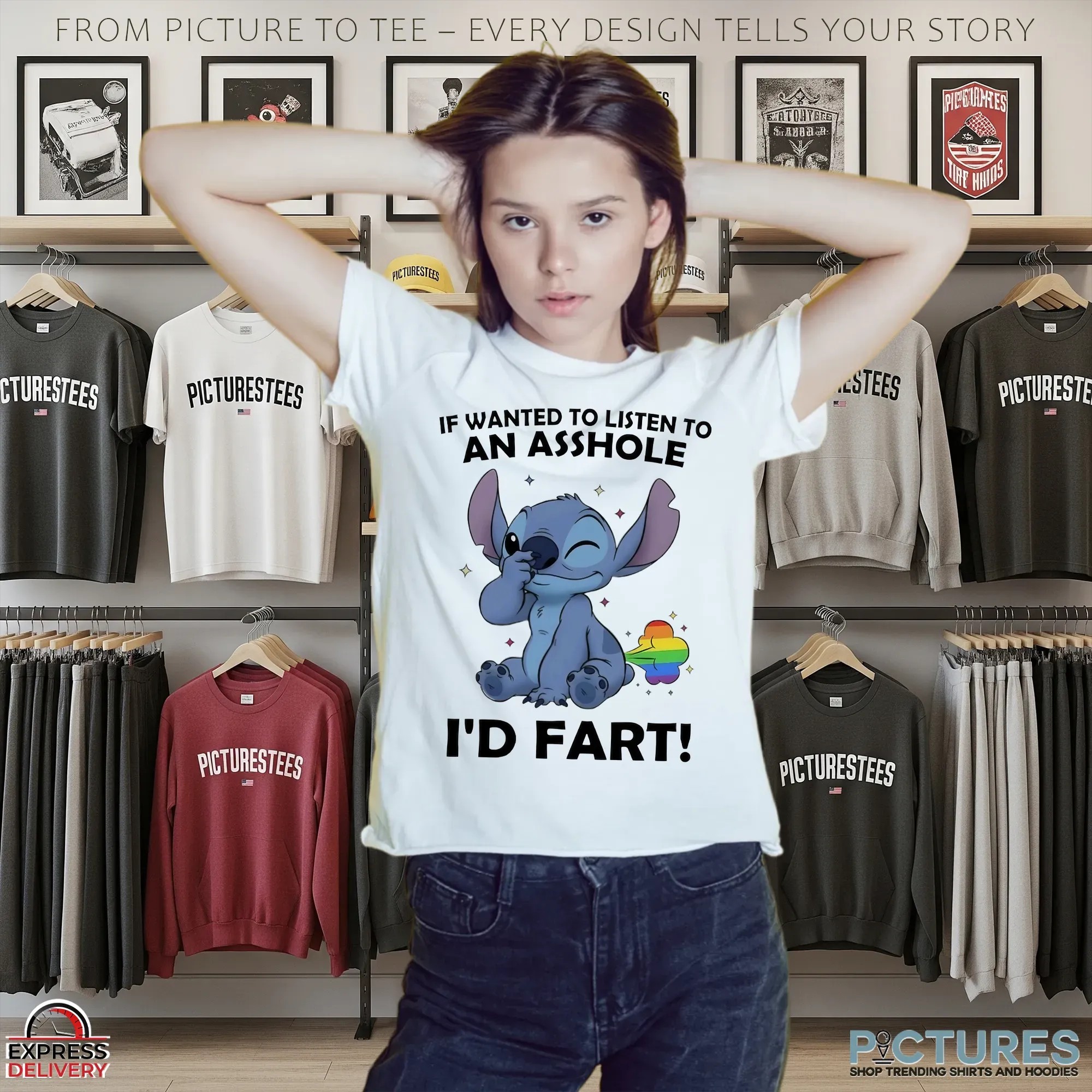 Stitch If Wanted To Listen To An Asshole I'd Fart LGBT Pride T Shirt