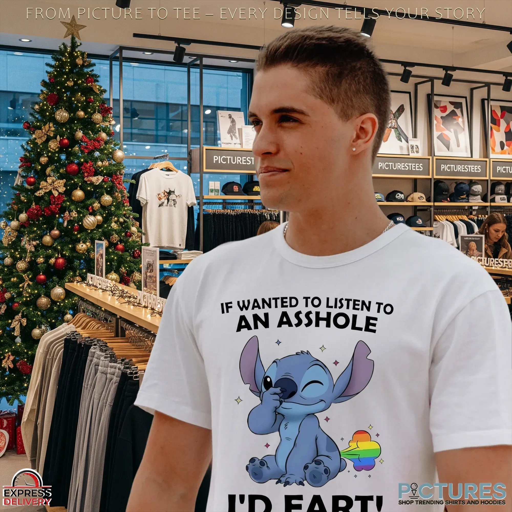 Stitch If Wanted To Listen To An Asshole I'd Fart LGBT Pride T Shirt