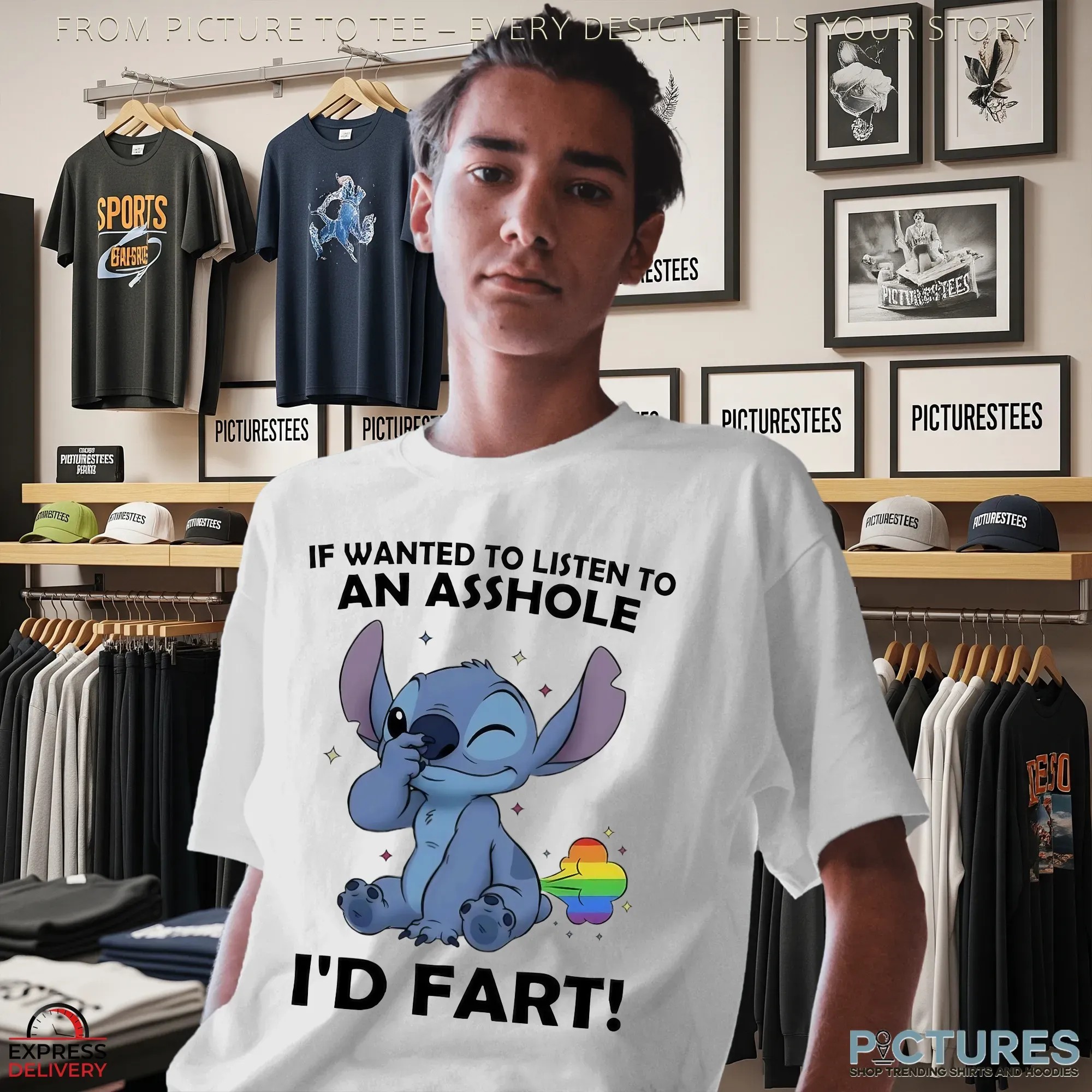 Stitch If Wanted To Listen To An Asshole I'd Fart LGBT Pride T Shirt