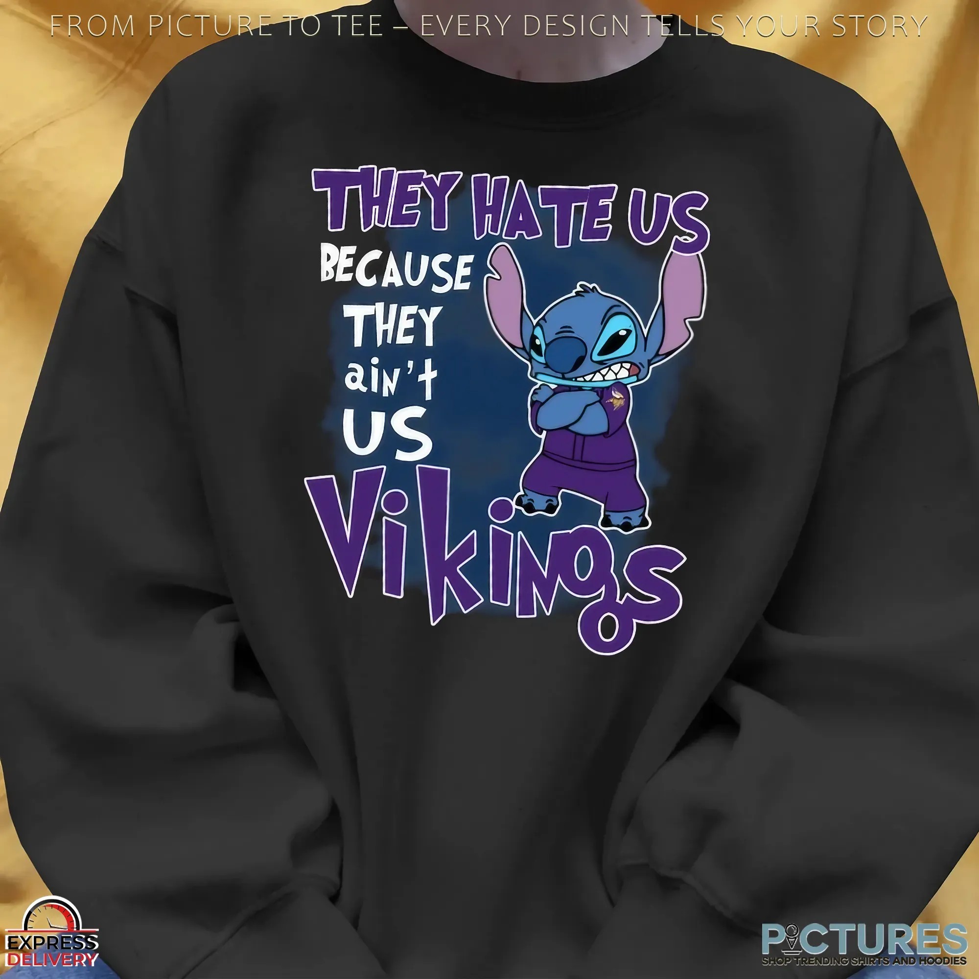 Stitch Minnesota Vikings They Hate Us Because They Ain't Us Mashup T Shirt