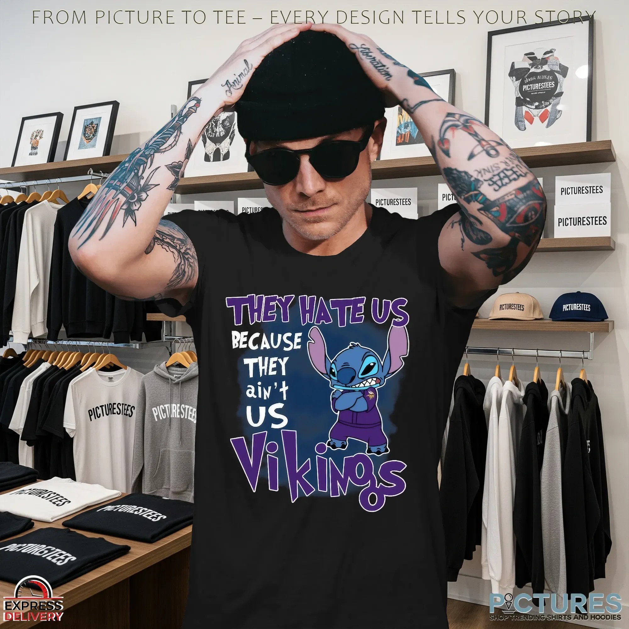 Stitch Minnesota Vikings They Hate Us Because They Ain't Us Mashup T Shirt