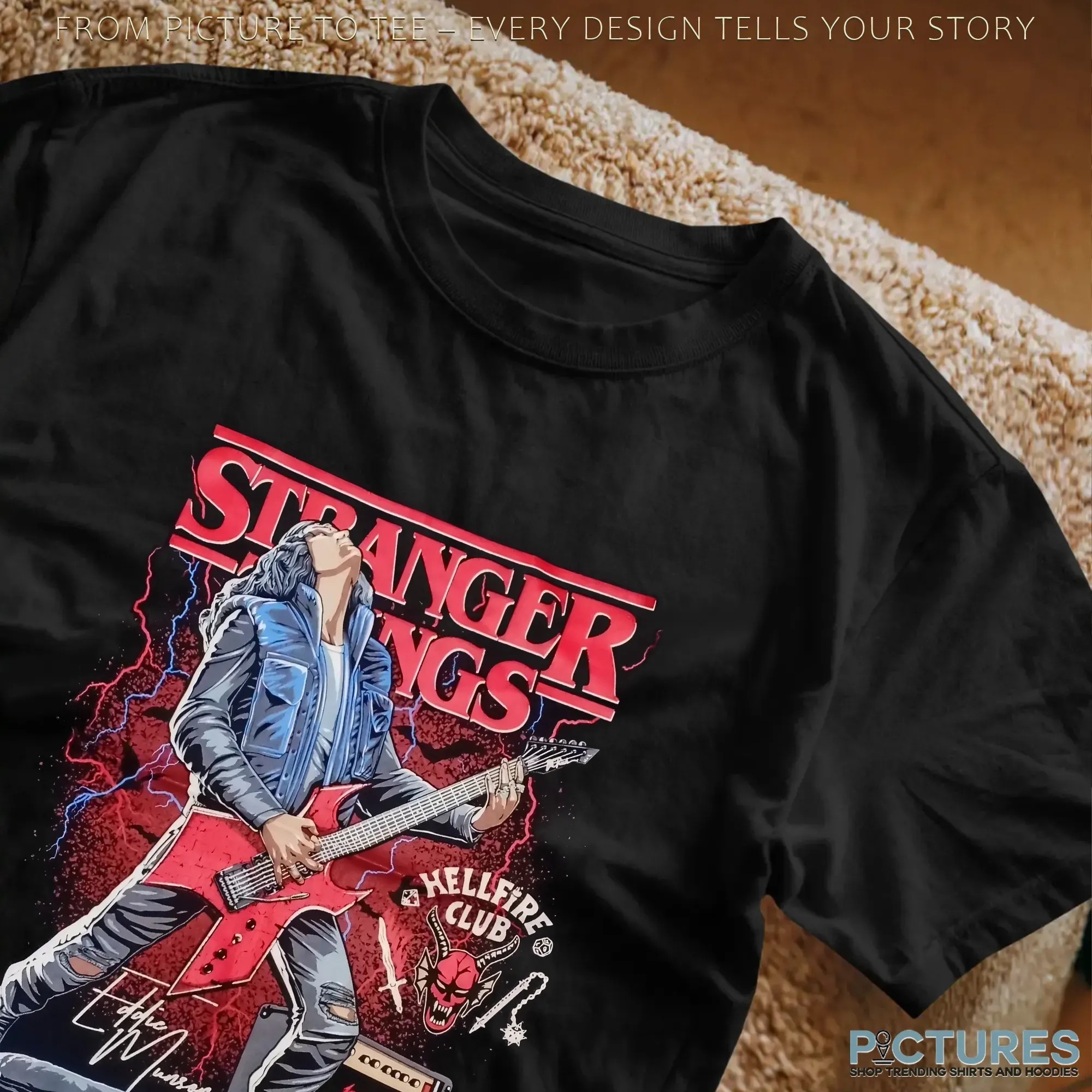 Stranger Things Eddie Munson Hellfire Club Fanart Edition Tv Movie Collection T Shirt