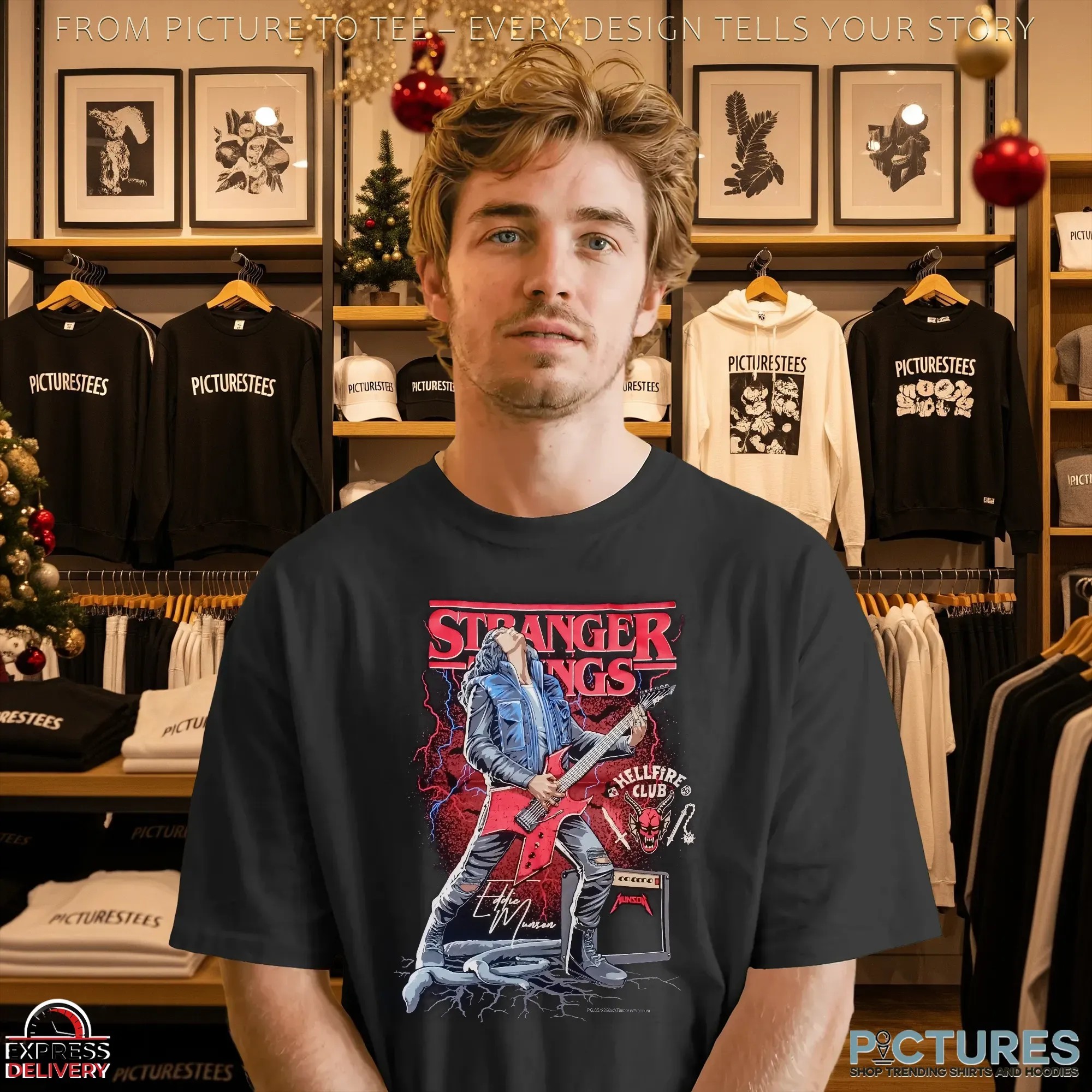Stranger Things Eddie Munson Hellfire Club Fanart Edition Tv Movie Collection T Shirt